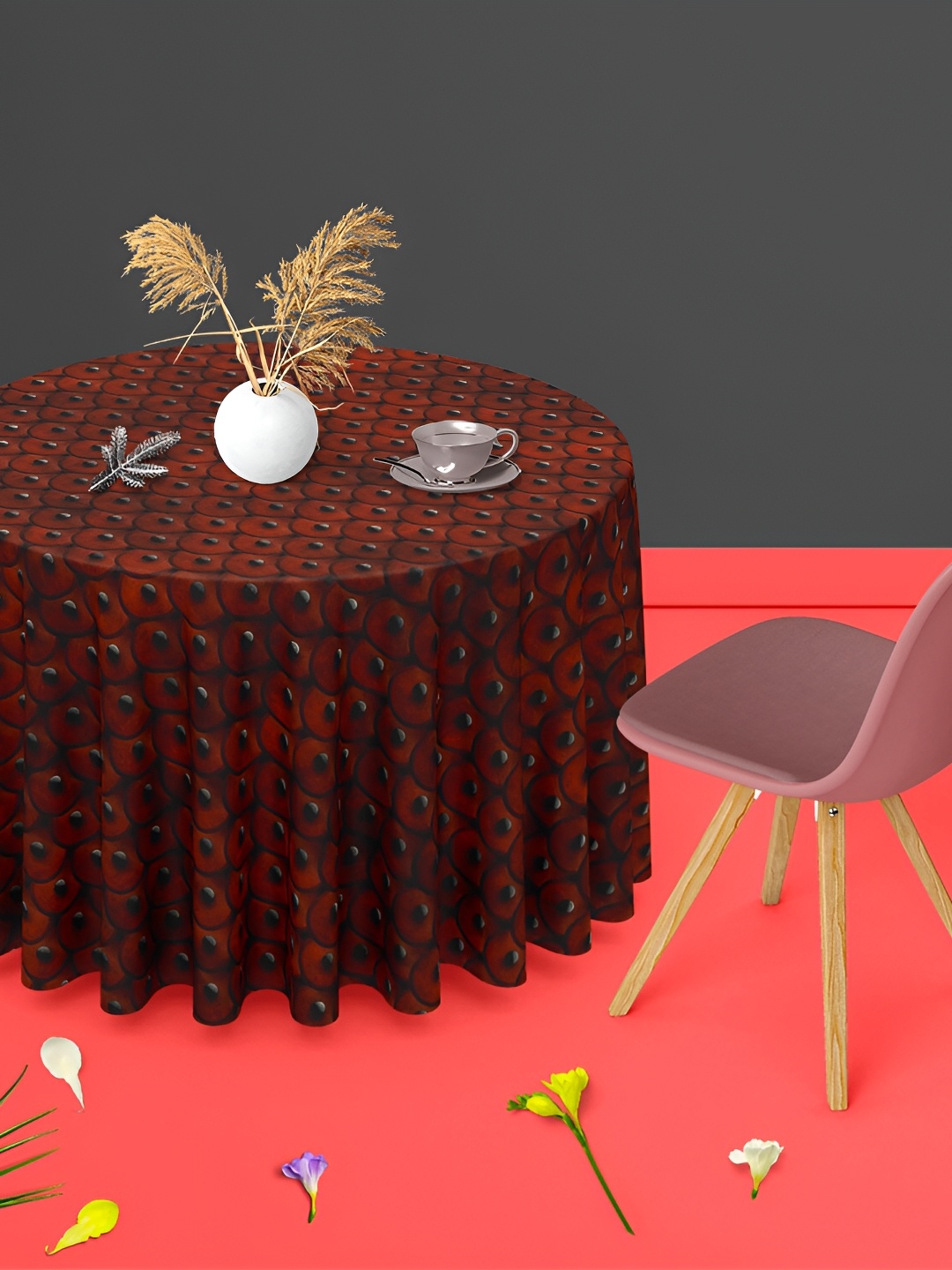 

ArtzFolio Multicoloured Anti-Slip Round 6-Seater Table Cover, Multi