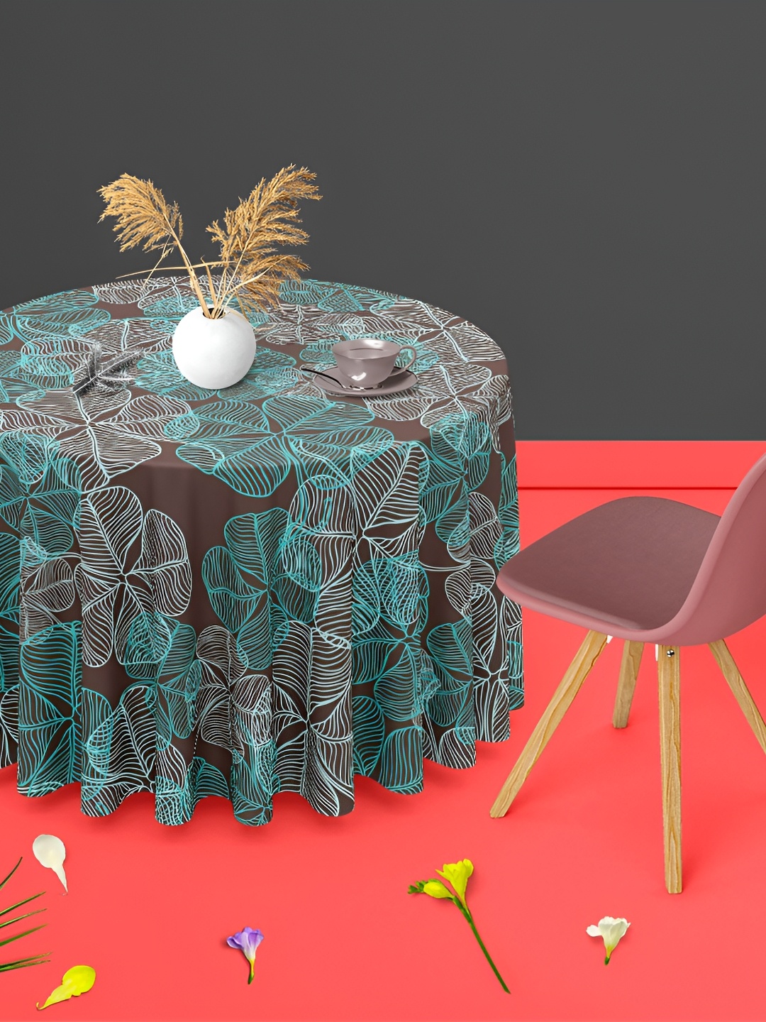 

ArtzFolio Multicoloured Anti-Slip Round 6-Seater Table Cover, Multi