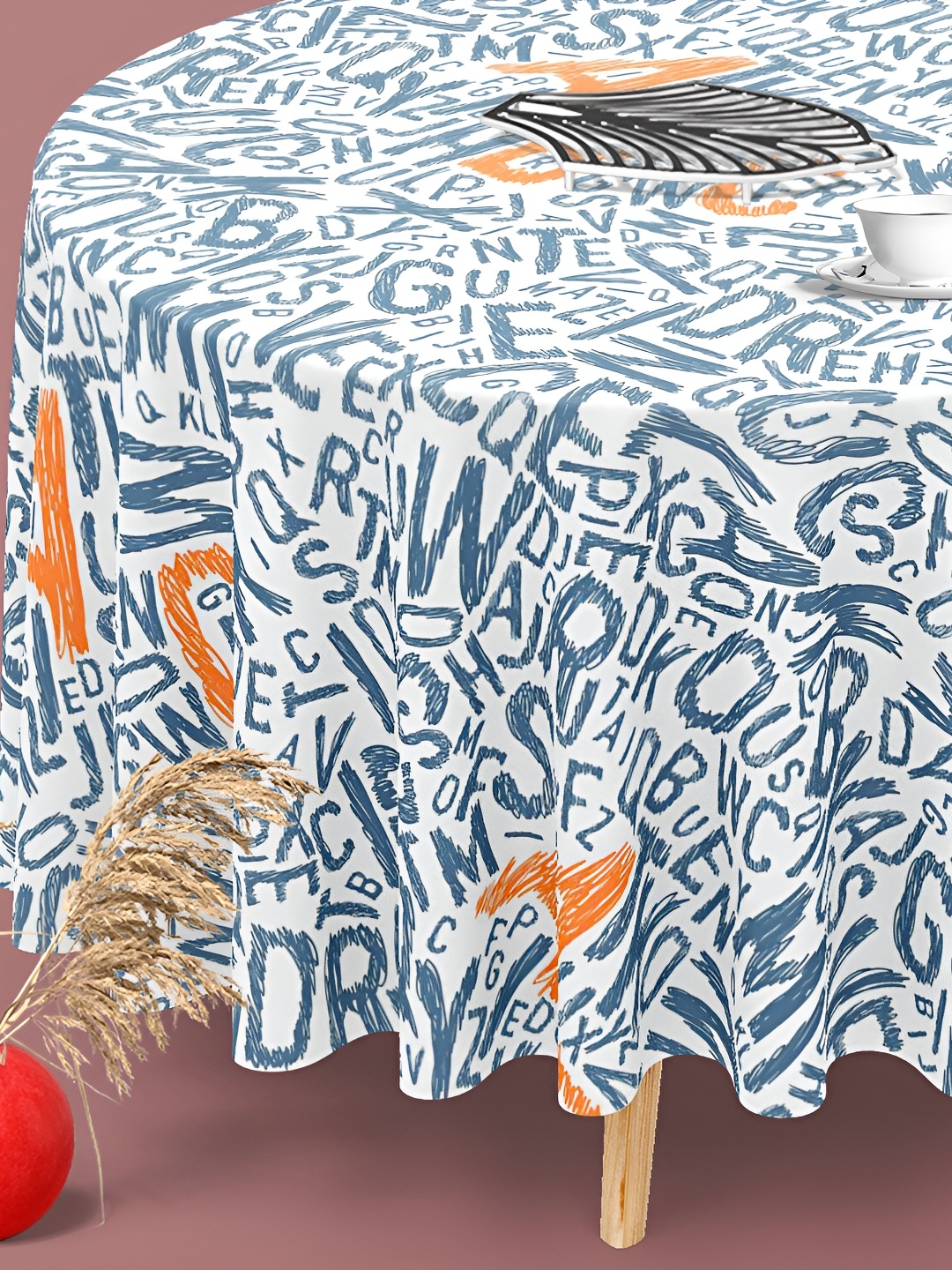

ArtzFolio Multicoloured Anti-Slip Round 4-Seater Table Cover, Multi