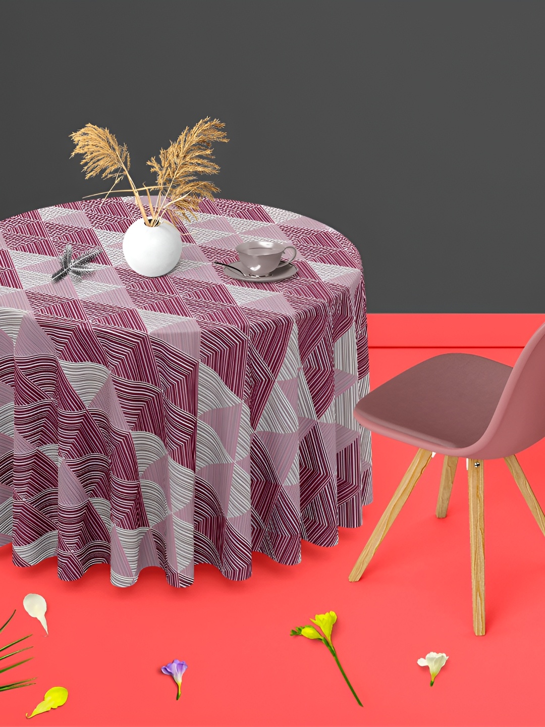 

ArtzFolio Multicoloured Anti-Slip Round 4-Seater Table Cover, Multi
