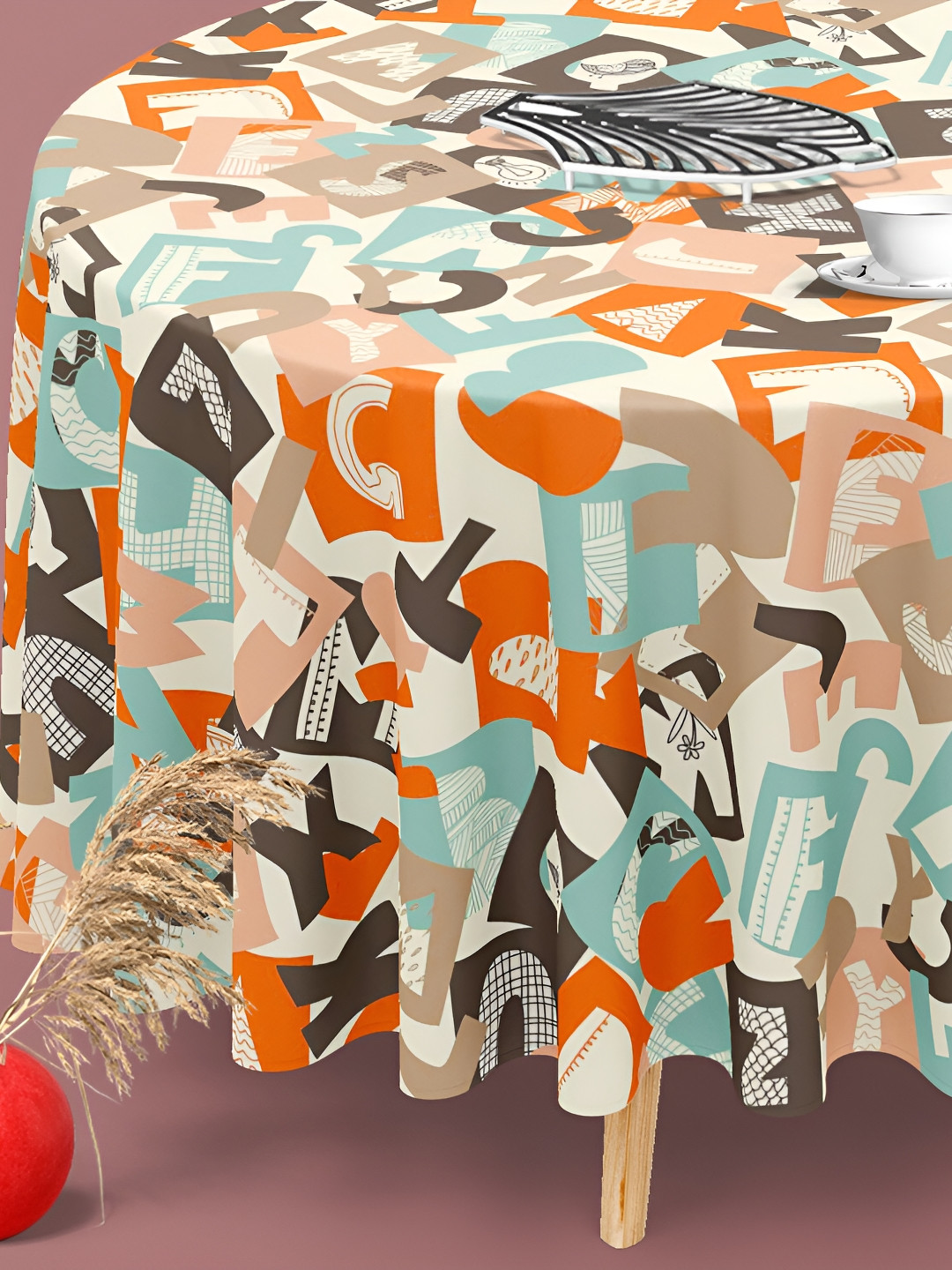 

ArtzFolio Multicoloured Anti-Slip Round 4-Seater Table Cover, Multi