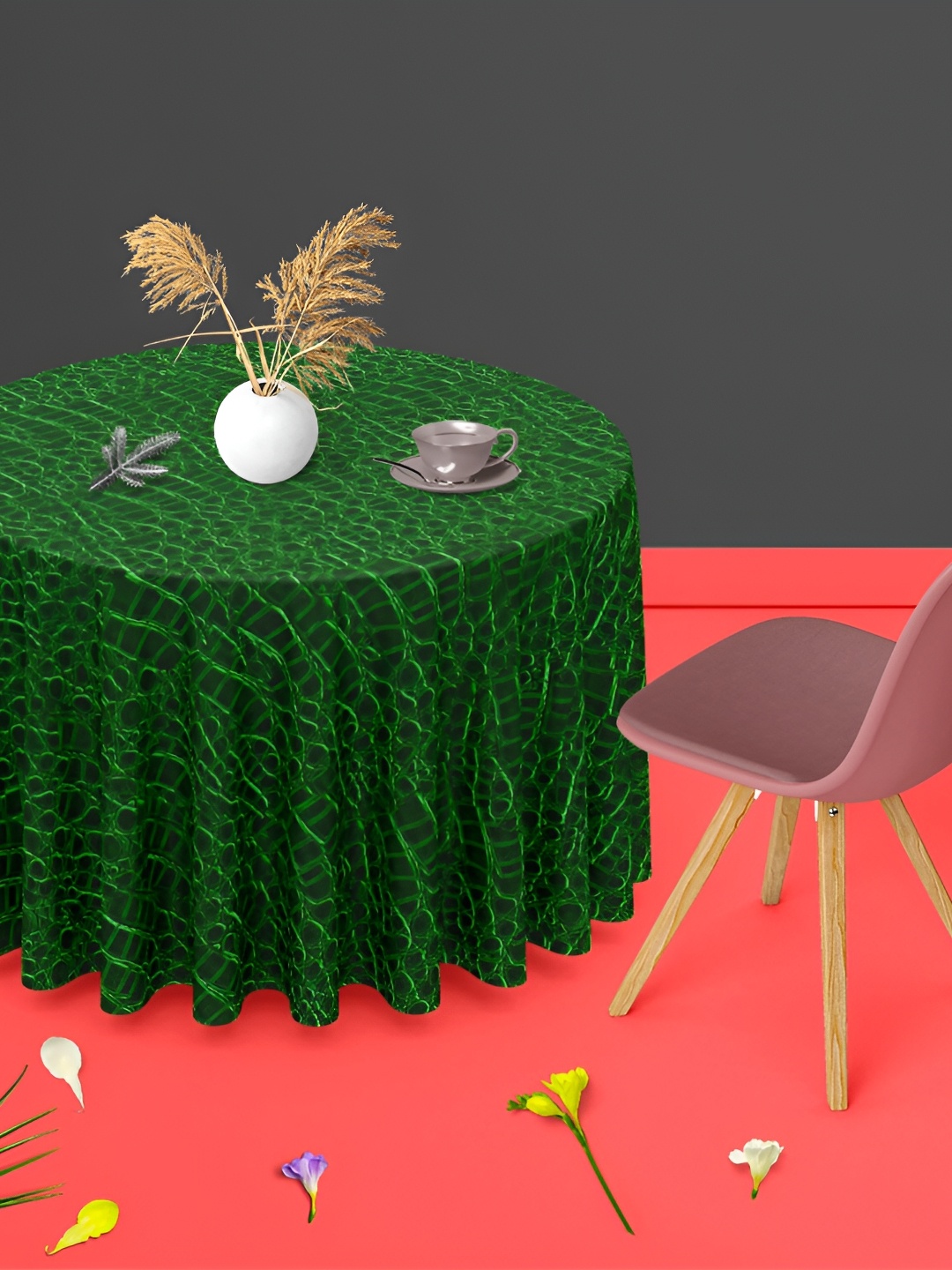 

ArtzFolio Multicoloured Anti-Slip Round 4-Seater Table Cover, Multi