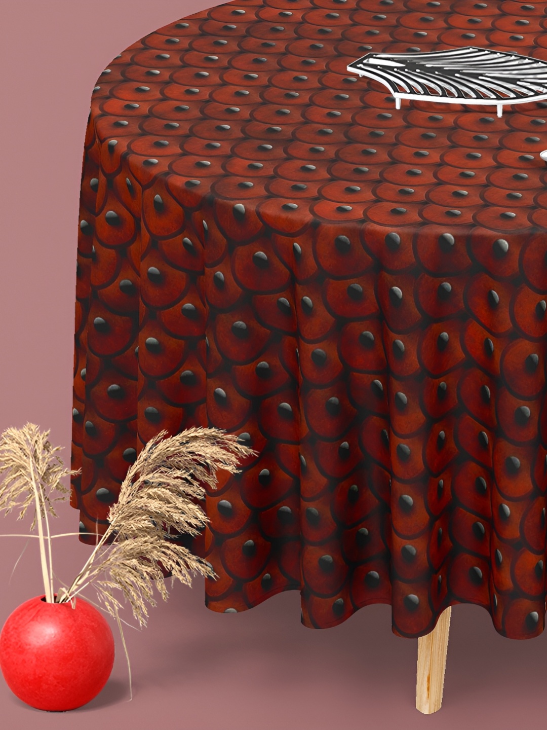 

ArtzFolio Multicoloured Anti-Slip Round 4-Seater Table Cover, Multi