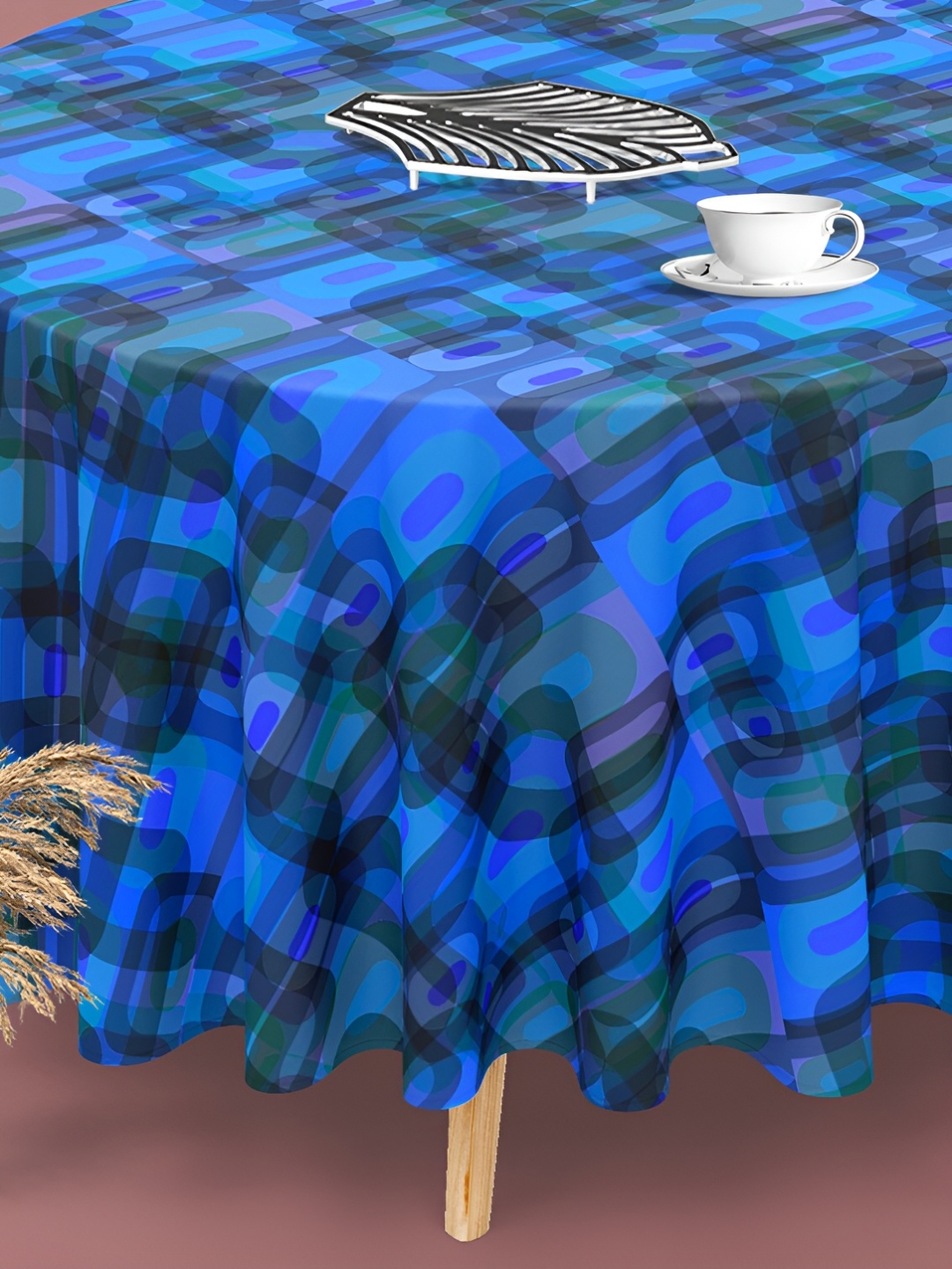

ArtzFolio Multicoloured Anti-Slip Round 8-Seater Table Cover, Multi