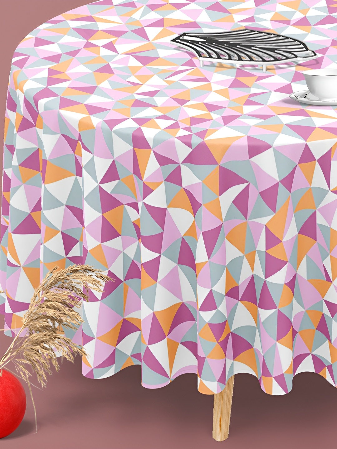 

ArtzFolio Multicoloured Anti-Slip Round 4-Seater Table Cover, Multi