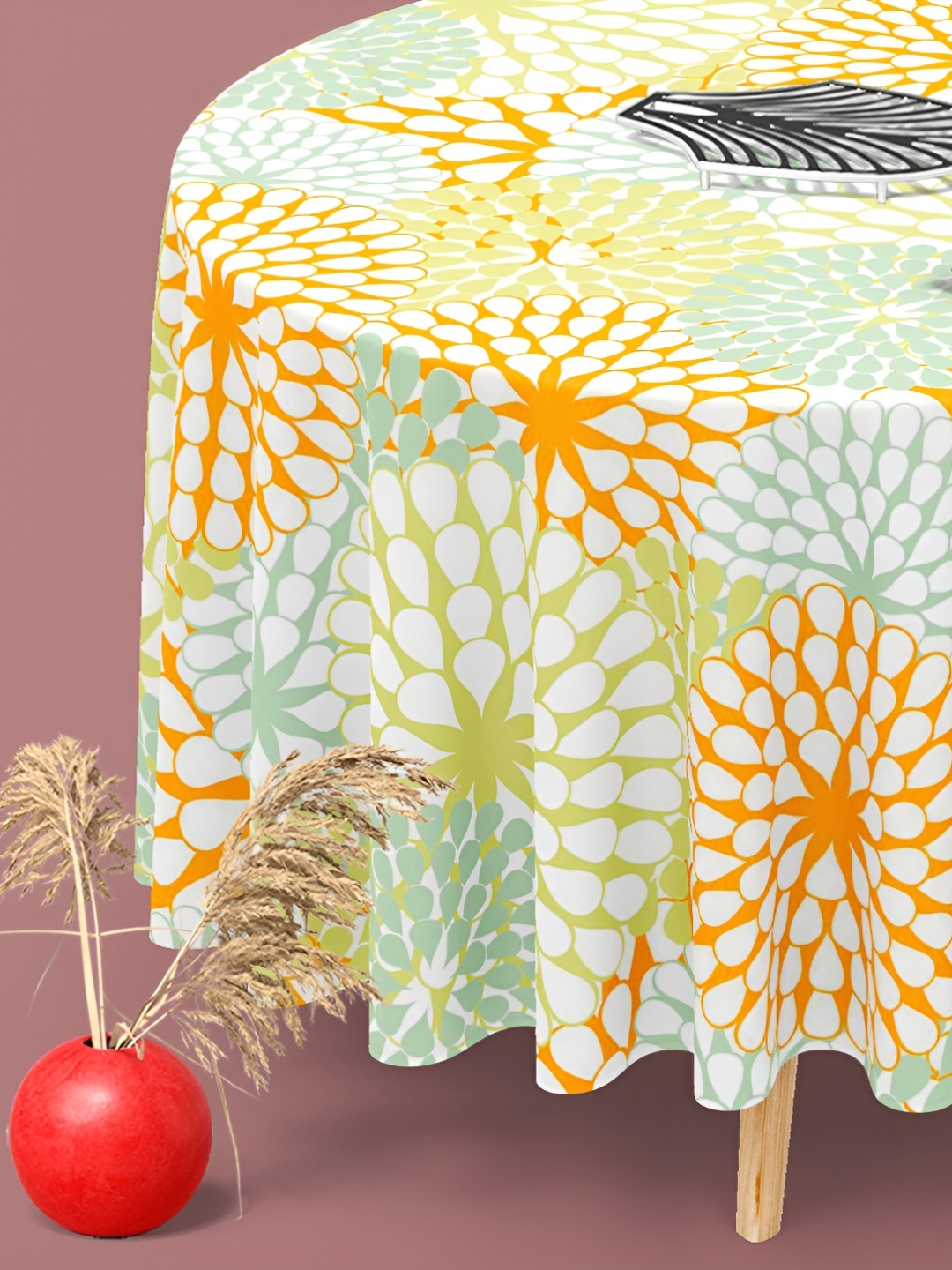 

ArtzFolio Multicoloured Anti-Slip Round 6-Seater Table Cover, Multi