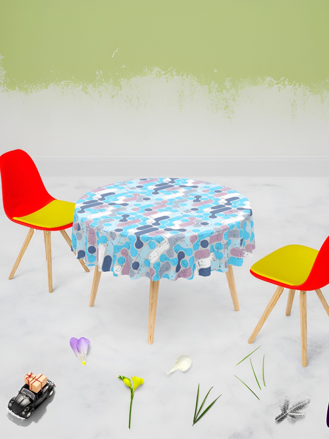 

ArtzFolio Multicoloured Anti-Slip Round 4-Seater Table Cover, Multi