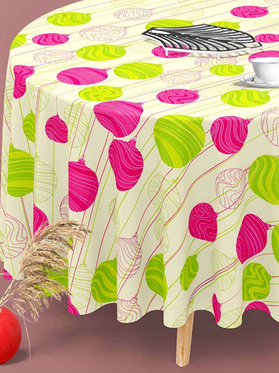

ArtzFolio Multicoloured Anti-Slip Round 4-Seater Table Cover, Multi