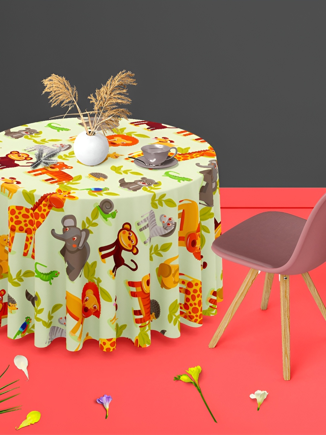 

ArtzFolio Multicoloured Anti-Slip Round 8-Seater Table Cover, Multi