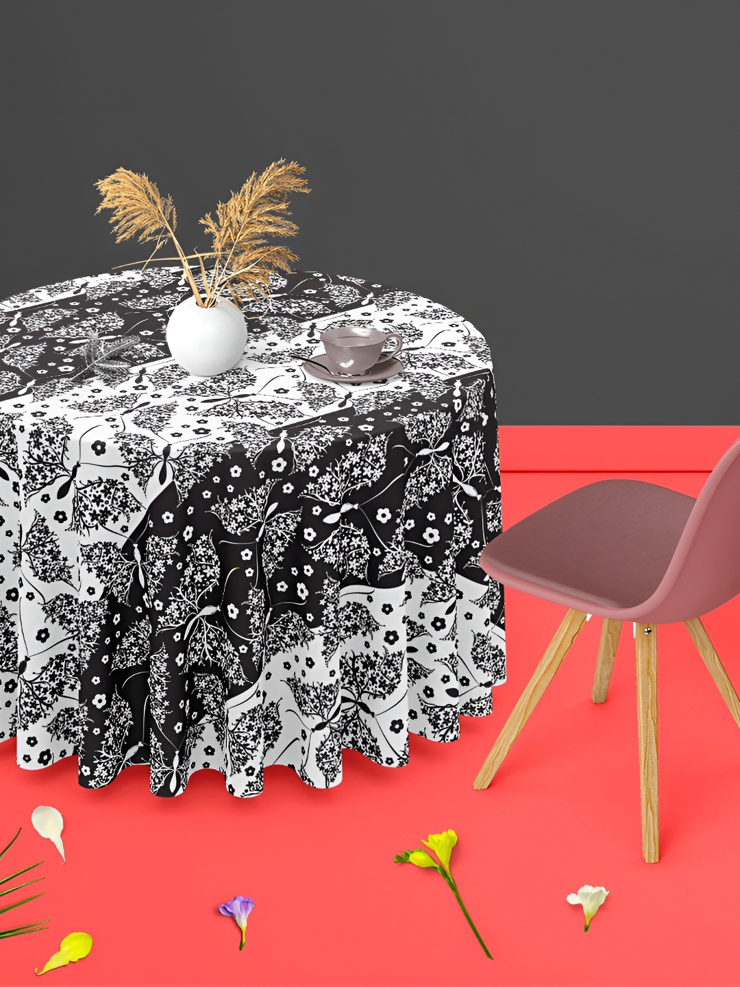 

ArtzFolio Multicoloured Anti-Slip Round 6-Seater Table Cover, Multi
