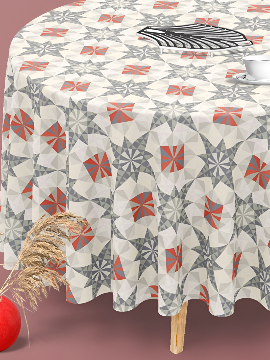 

ArtzFolio Multicoloured Anti-Slip Round 4-Seater Table Cover, Multi