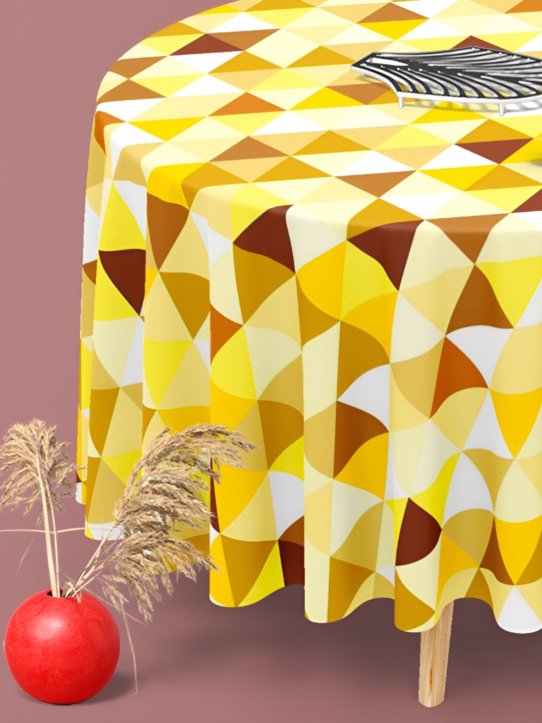 

ArtzFolio Multicoloured Anti-Slip Round 6-Seater Table Cover, Multi