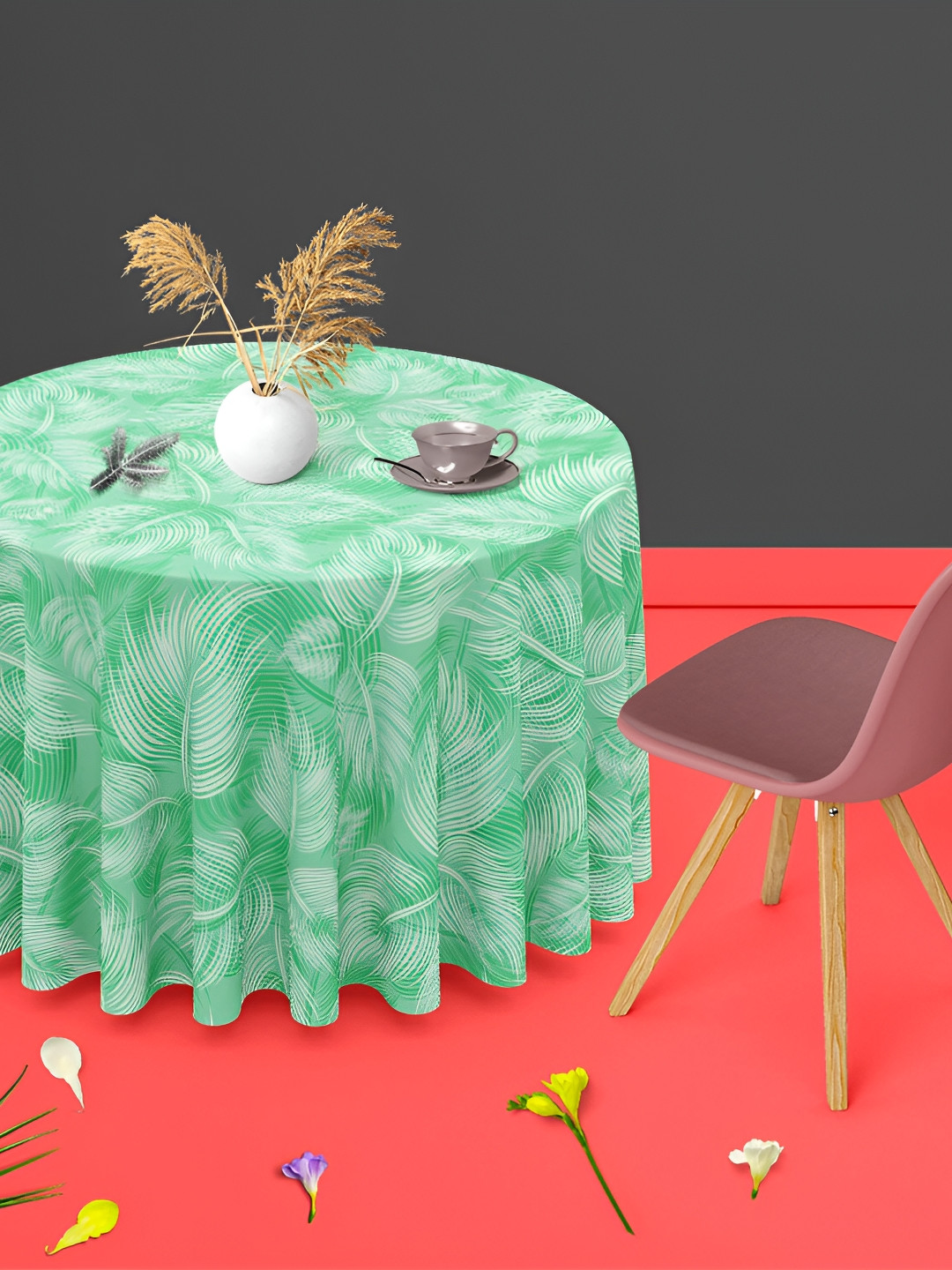 

ArtzFolio Multicoloured Anti-Slip Round 4-Seater Table Cover, Multi