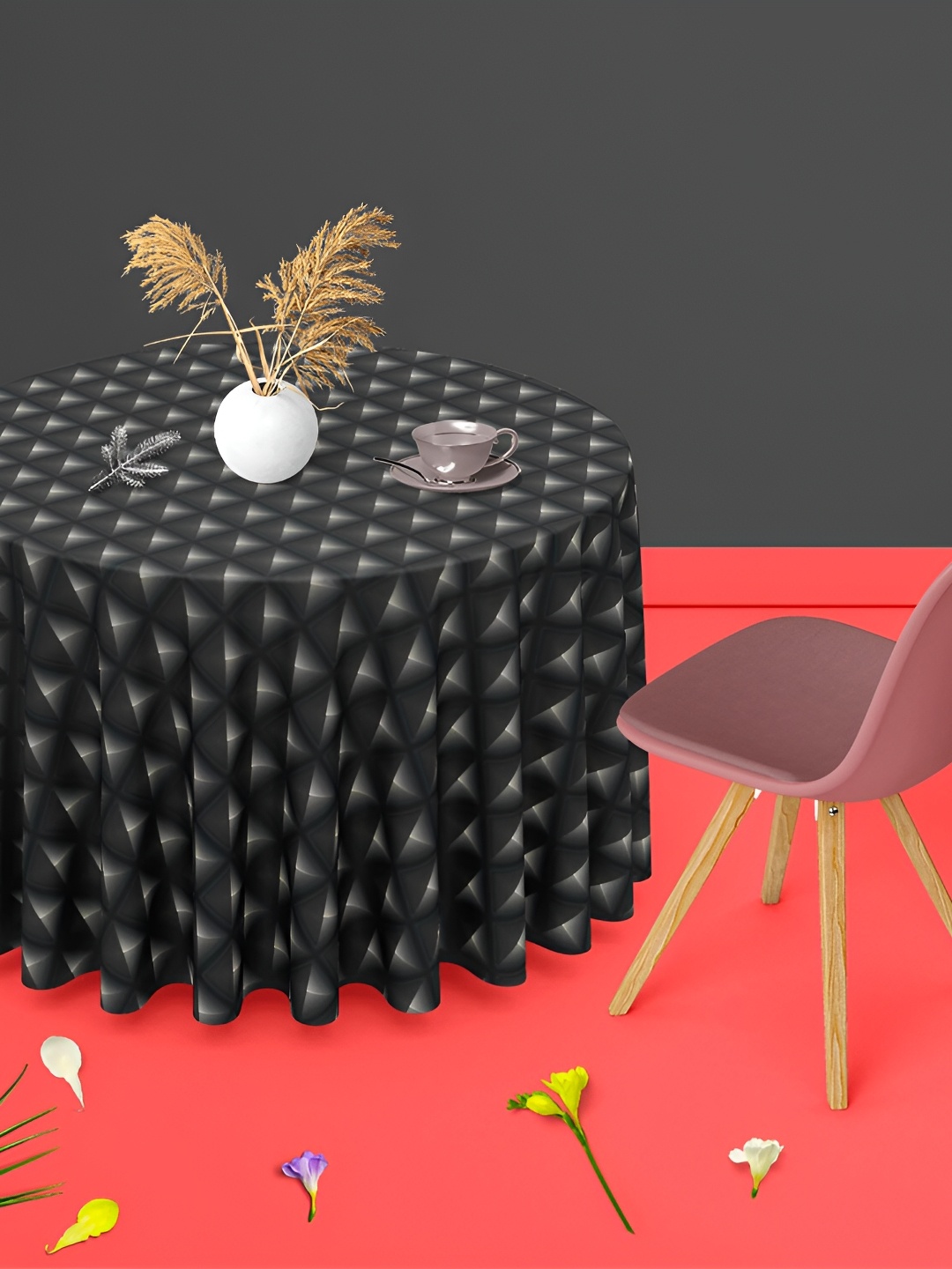 

ArtzFolio Multicoloured Anti-Slip Round 6-Seater Table Cover, Multi
