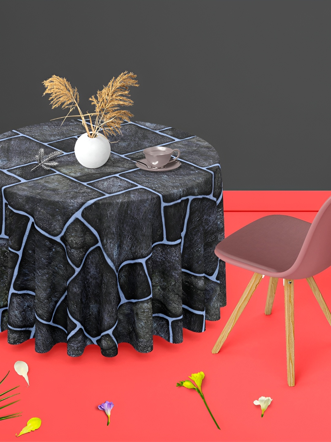 

ArtzFolio Multicoloured Anti-Slip Round 6-Seater Table Cover, Multi