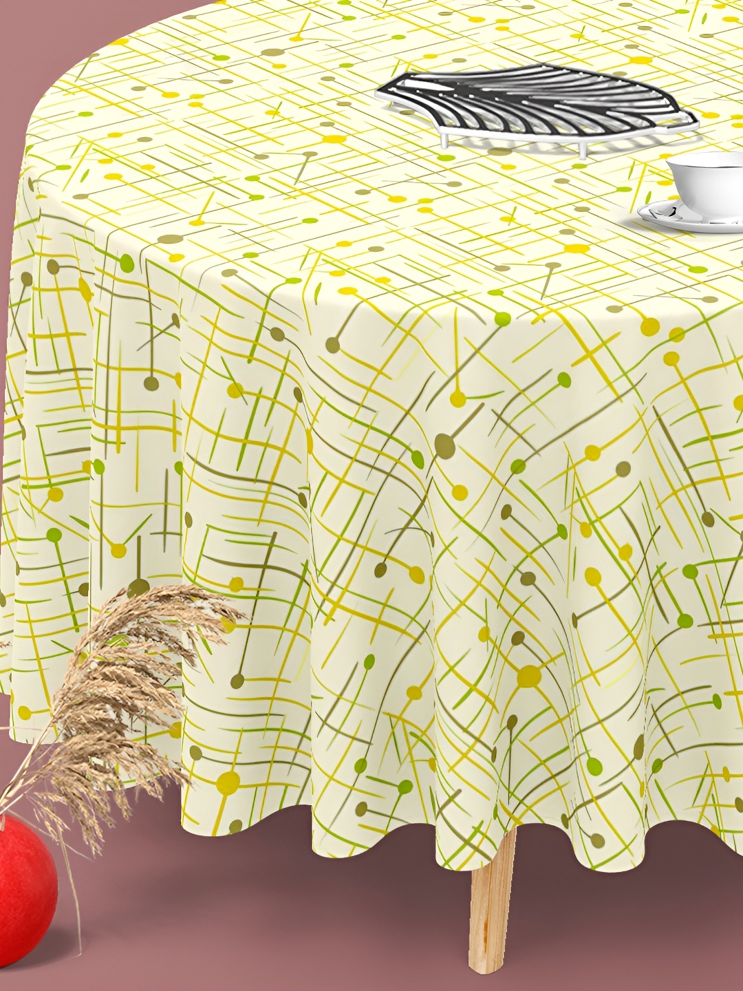 

ArtzFolio Multicoloured Anti-Slip Round 8-Seater Table Cover, Multi
