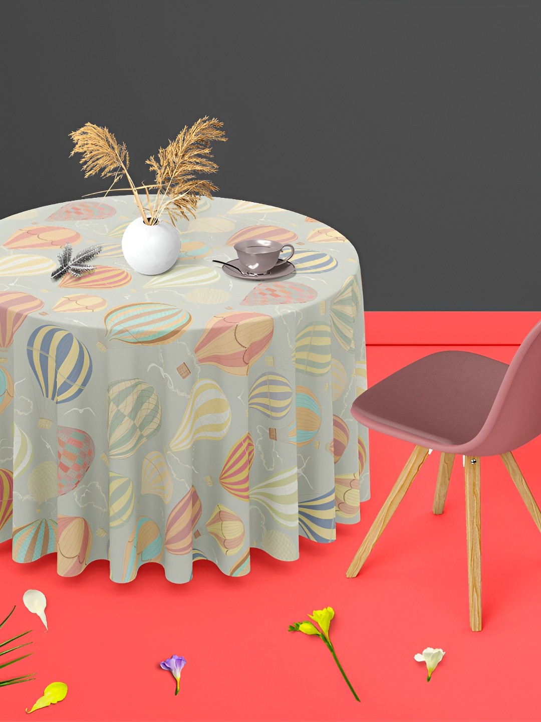 

ArtzFolio Multicoloured Anti-Slip Round 6-Seater Table Cover, Multi