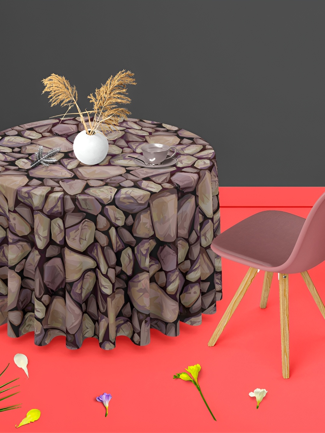 

ArtzFolio Multicoloured Anti-Slip Round 8-Seater Table Cover, Multi