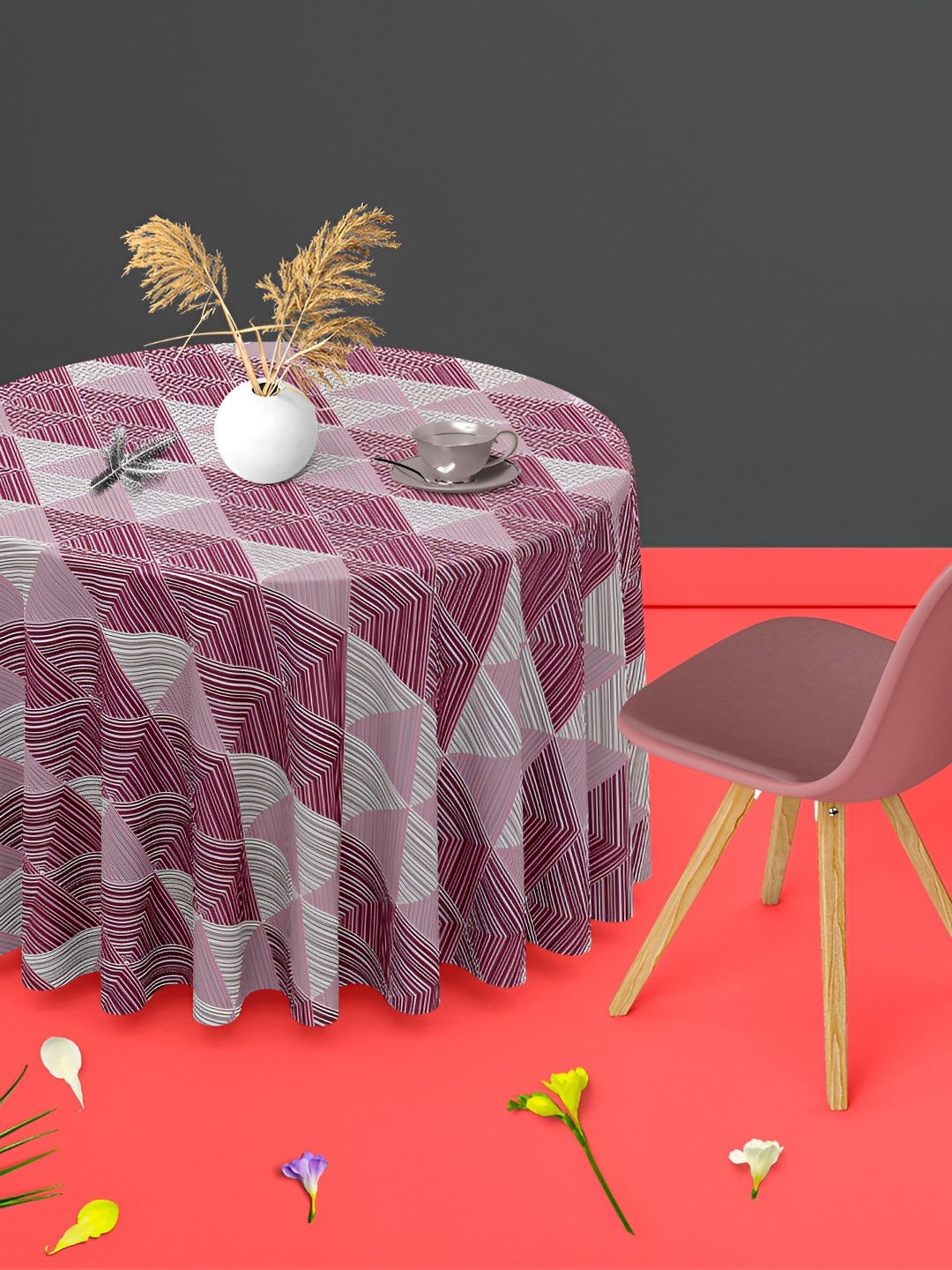 

ArtzFolio Multicoloured Anti-Slip Round 6-Seater Table Cover, Multi