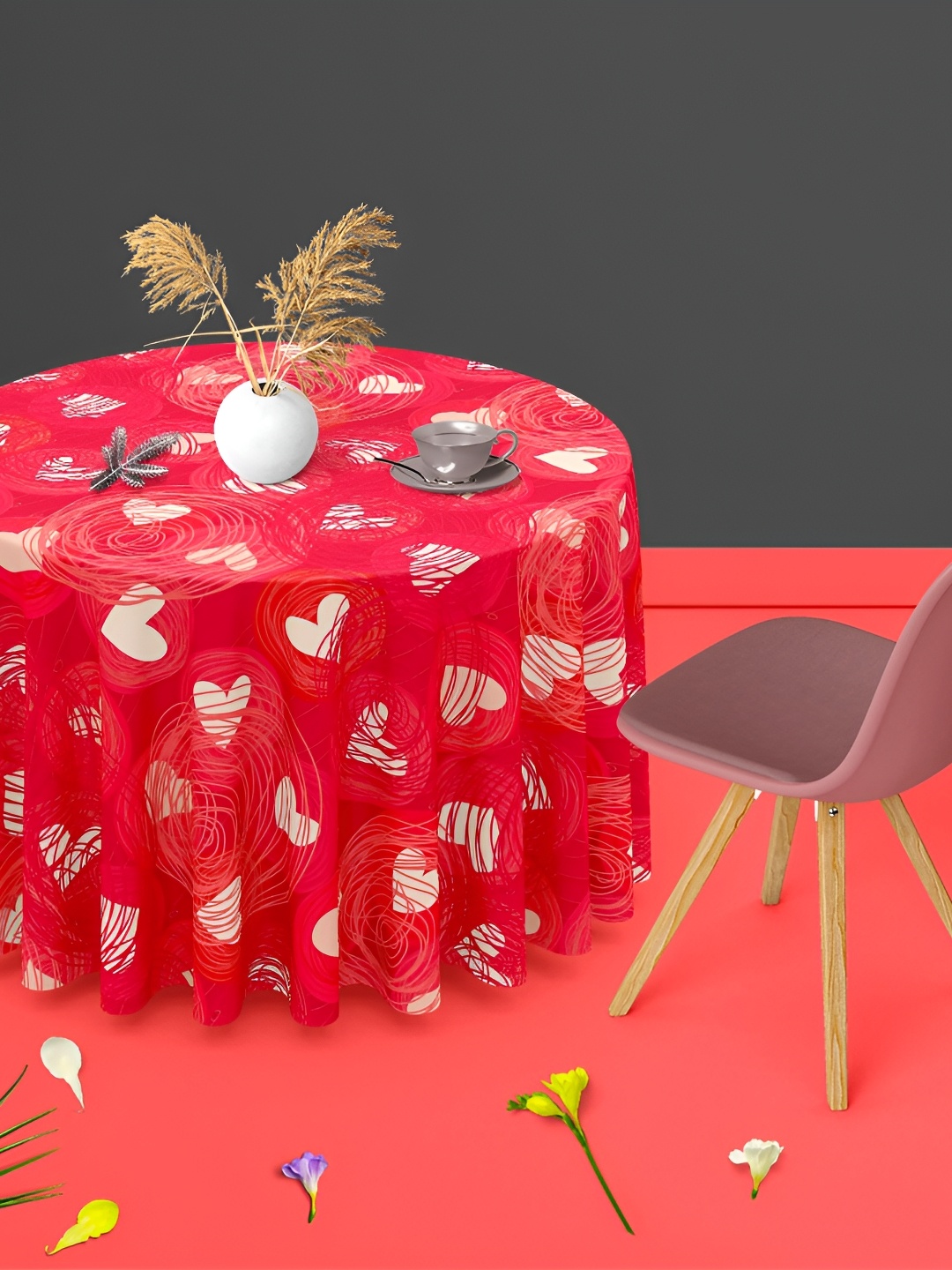 

ArtzFolio Multicoloured Anti-Slip Round 6-Seater Table Cover, Multi