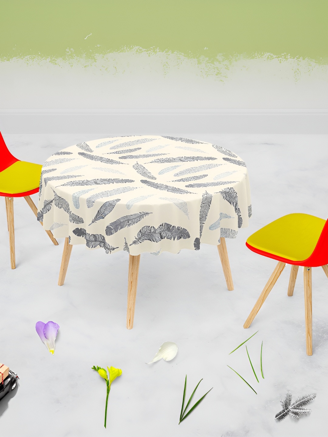 

ArtzFolio Multicoloured Anti-Slip Round 4-Seater Table Cover, Multi