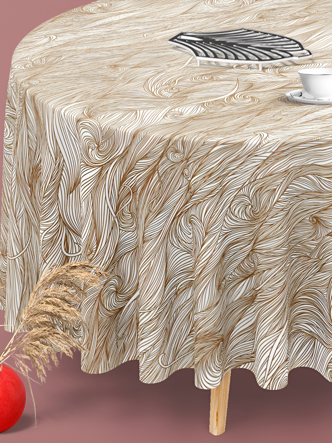 

ArtzFolio Multicoloured Anti-Slip Round 6-Seater Table Cover, Multi