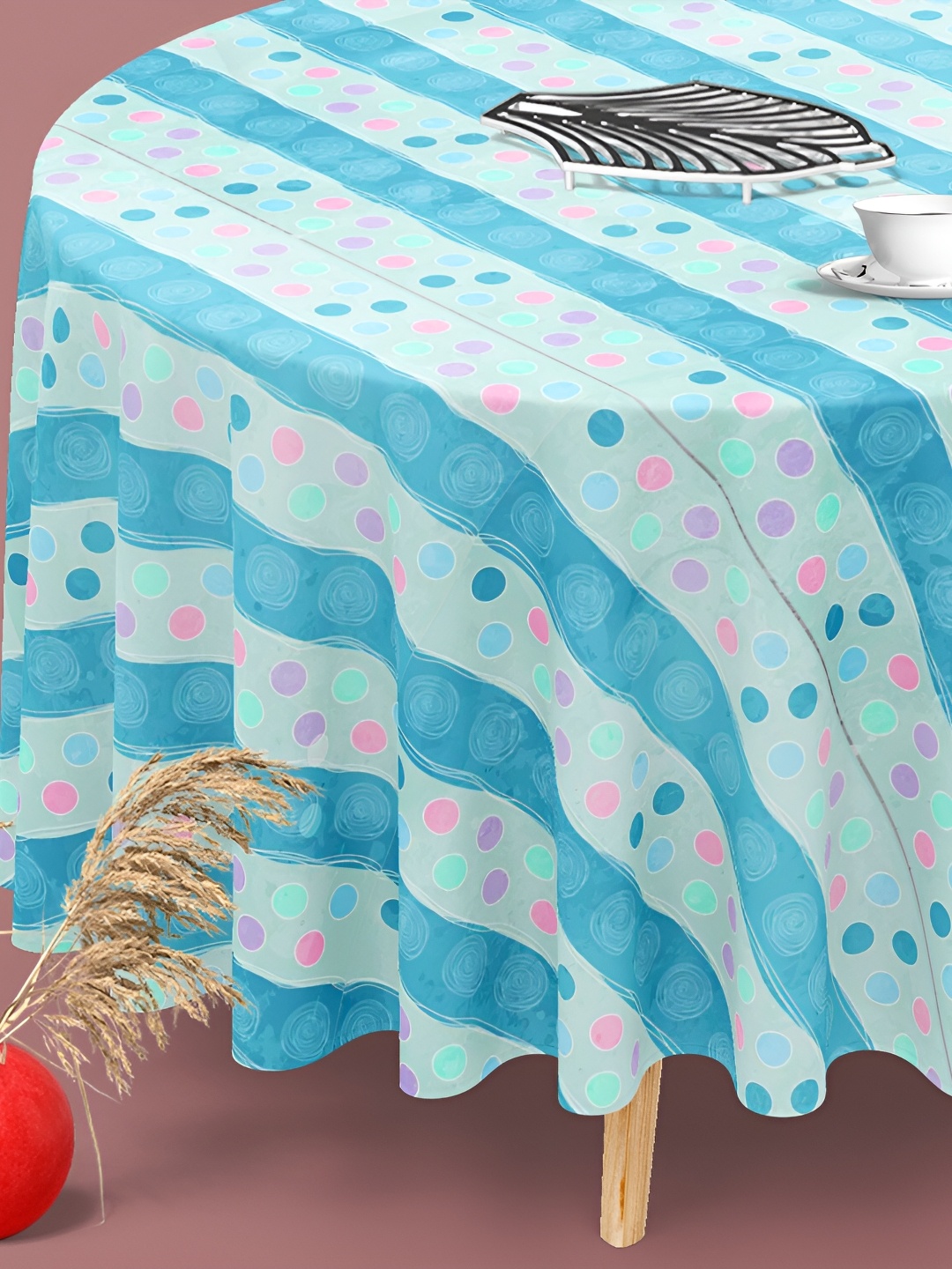 

ArtzFolio Multicoloured Anti-Slip Round 6-Seater Table Cover, Multi