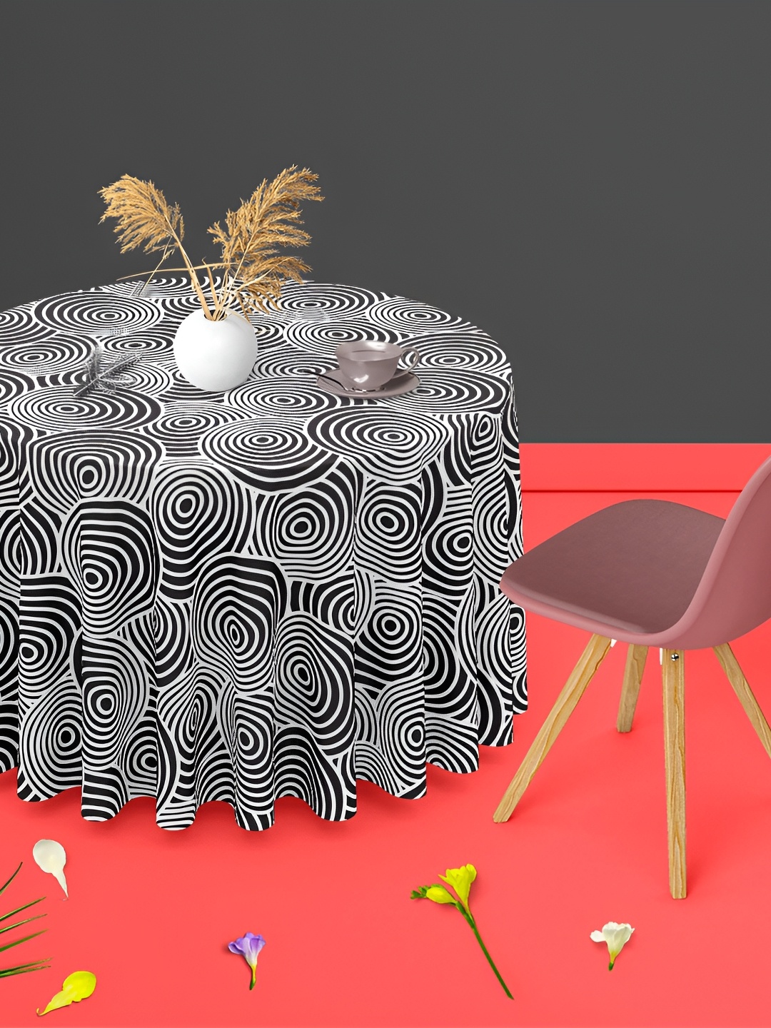 

ArtzFolio Multicoloured Anti-Slip Round 6-Seater Table Cover, Multi