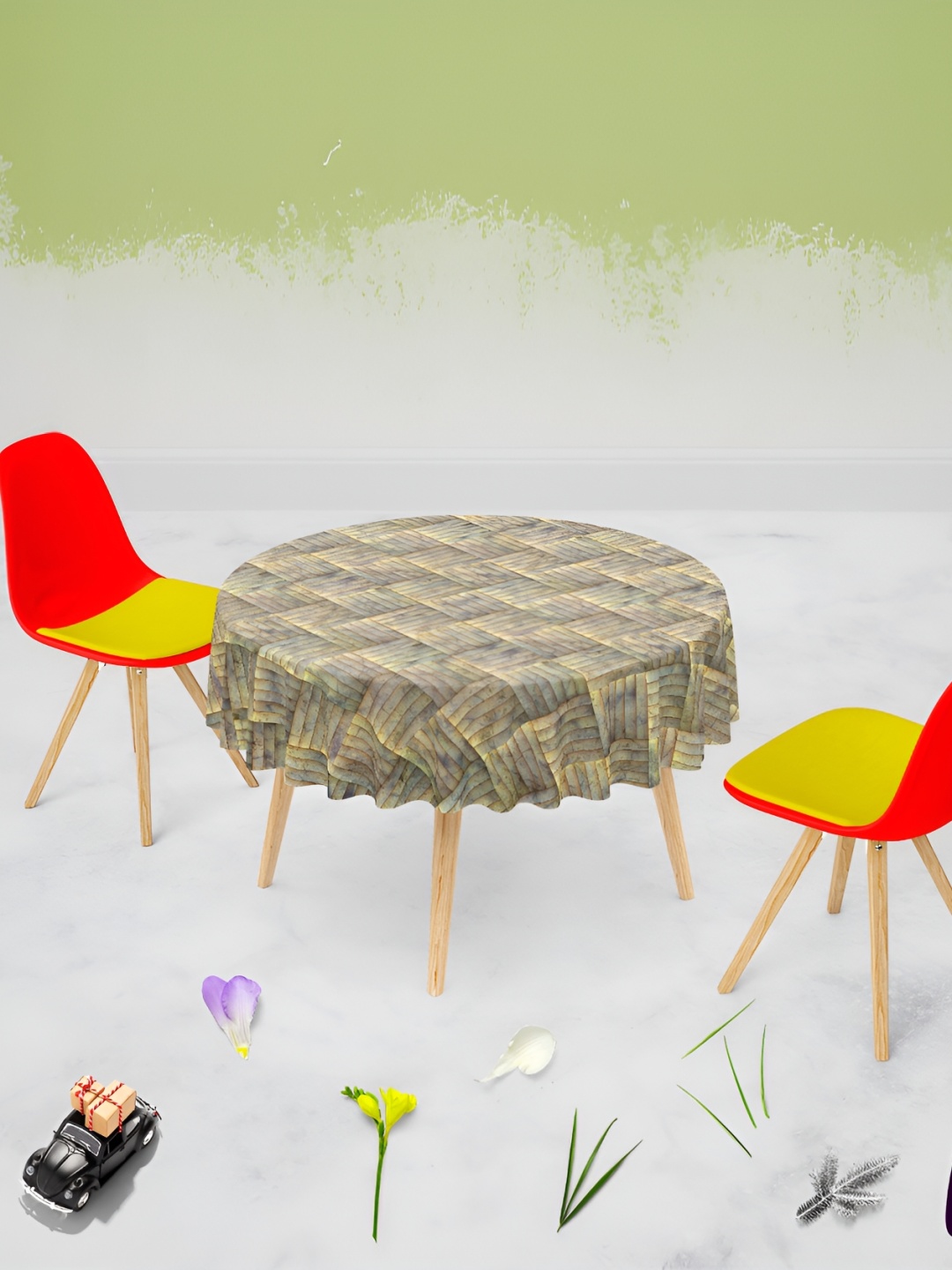 

ArtzFolio Multicoloured Anti-Slip Round 6-Seater Table Cover, Multi