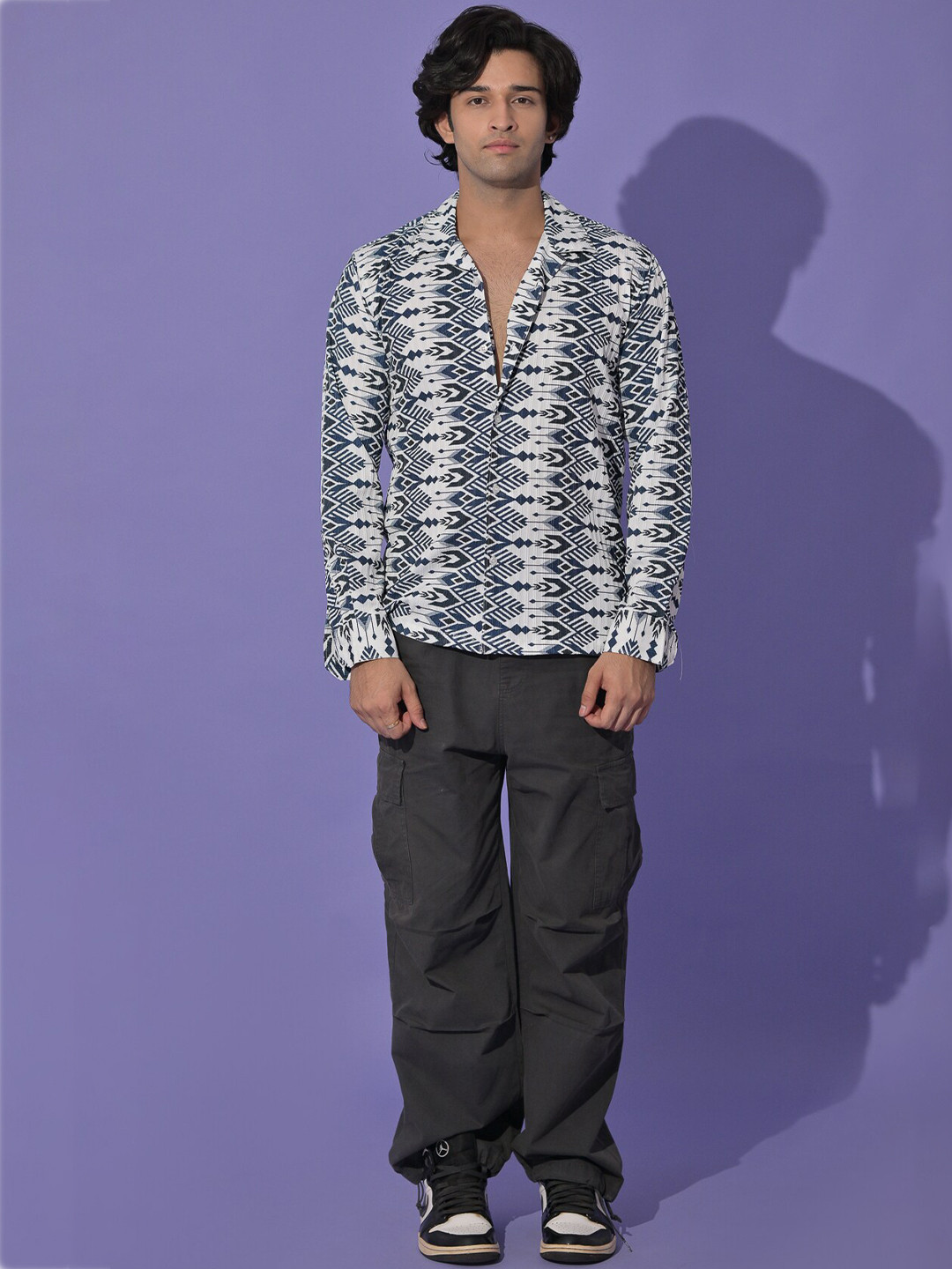 

PIRAMYD CLUB Men Classic Opaque Printed Casual Shirt, Blue