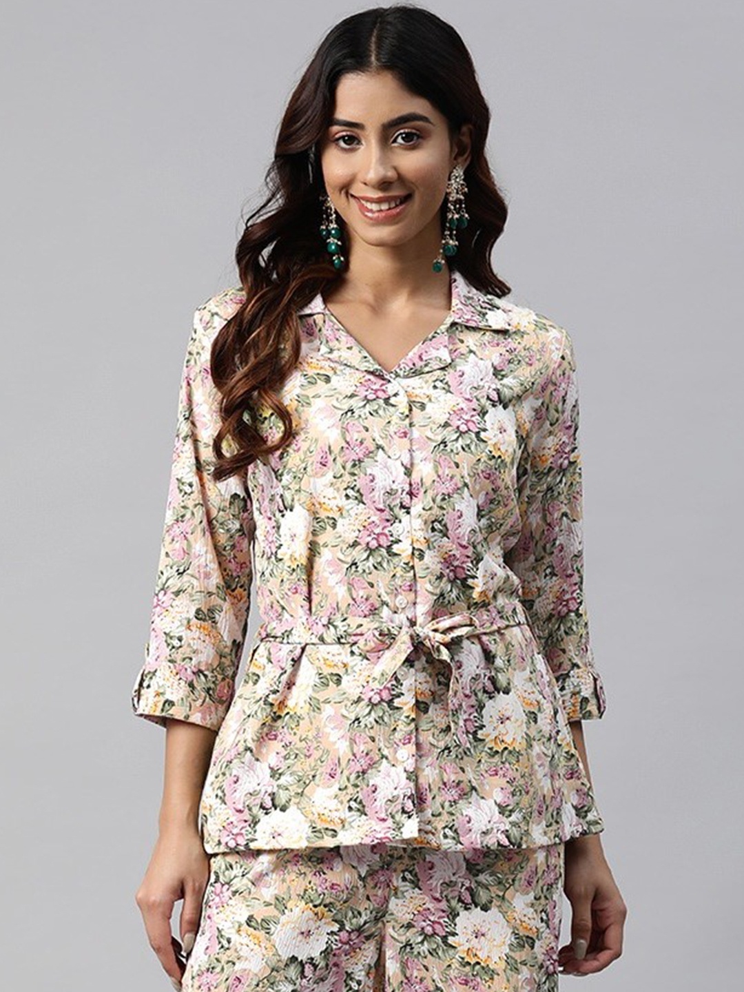 

Readiprint Women Shirt Style Top with Palazzos, Multi