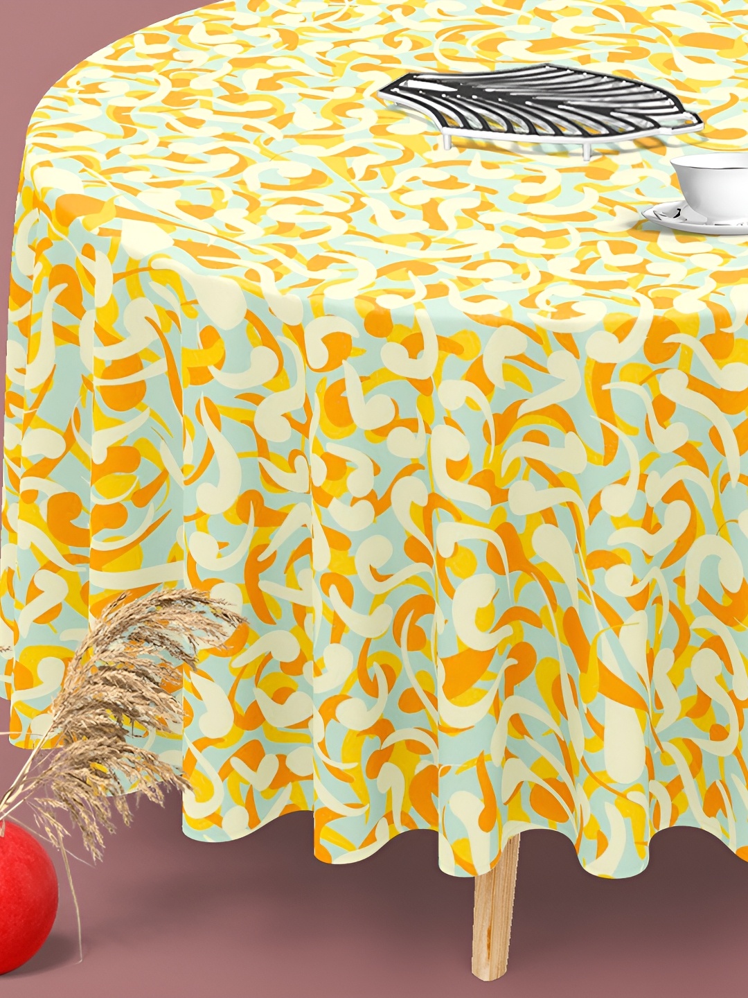

ArtzFolio Multicoloured Anti-Slip Round 4-Seater Table Cover, Multi