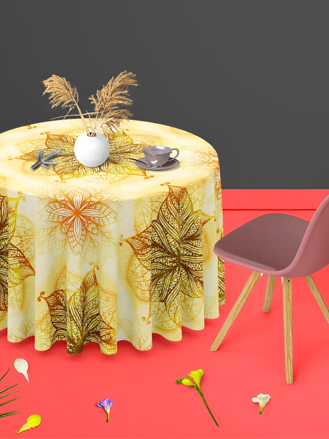 

ArtzFolio Multicoloured Anti-Slip Round 8-Seater Table Cover, Multi