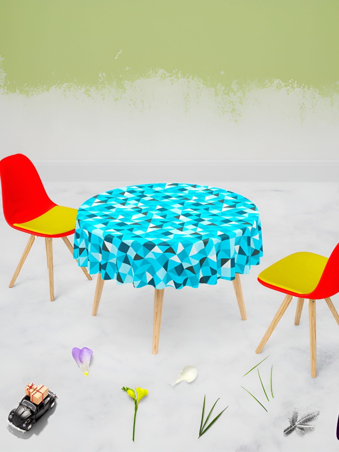 

ArtzFolio Multicoloured Anti-Slip Round 4-Seater Table Cover, Multi