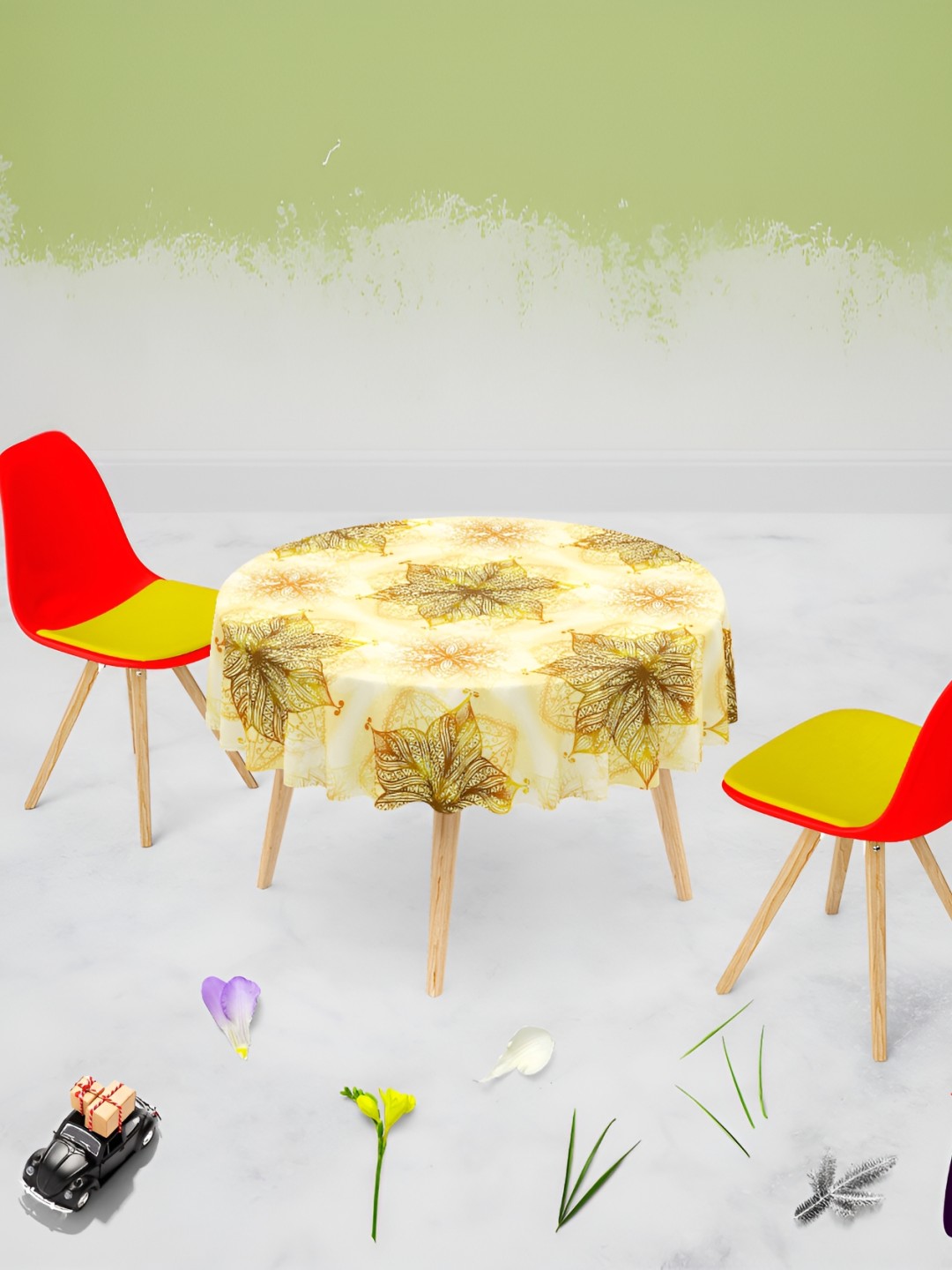 

ArtzFolio Multicoloured Anti-Slip Round 8-Seater Table Cover, Multi