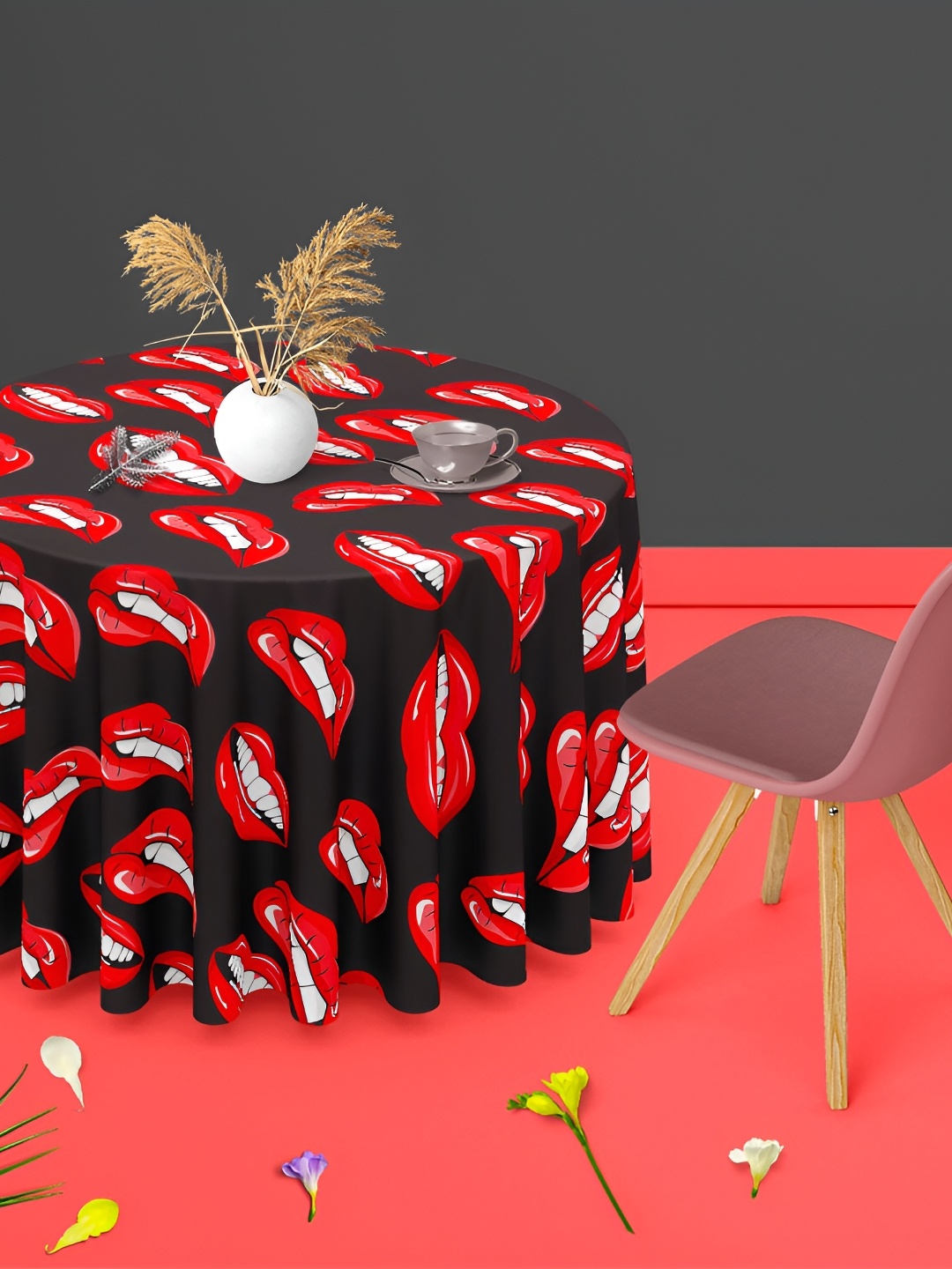 

ArtzFolio Multicoloured Anti-Slip Round 4-Seater Table Cover, Multi