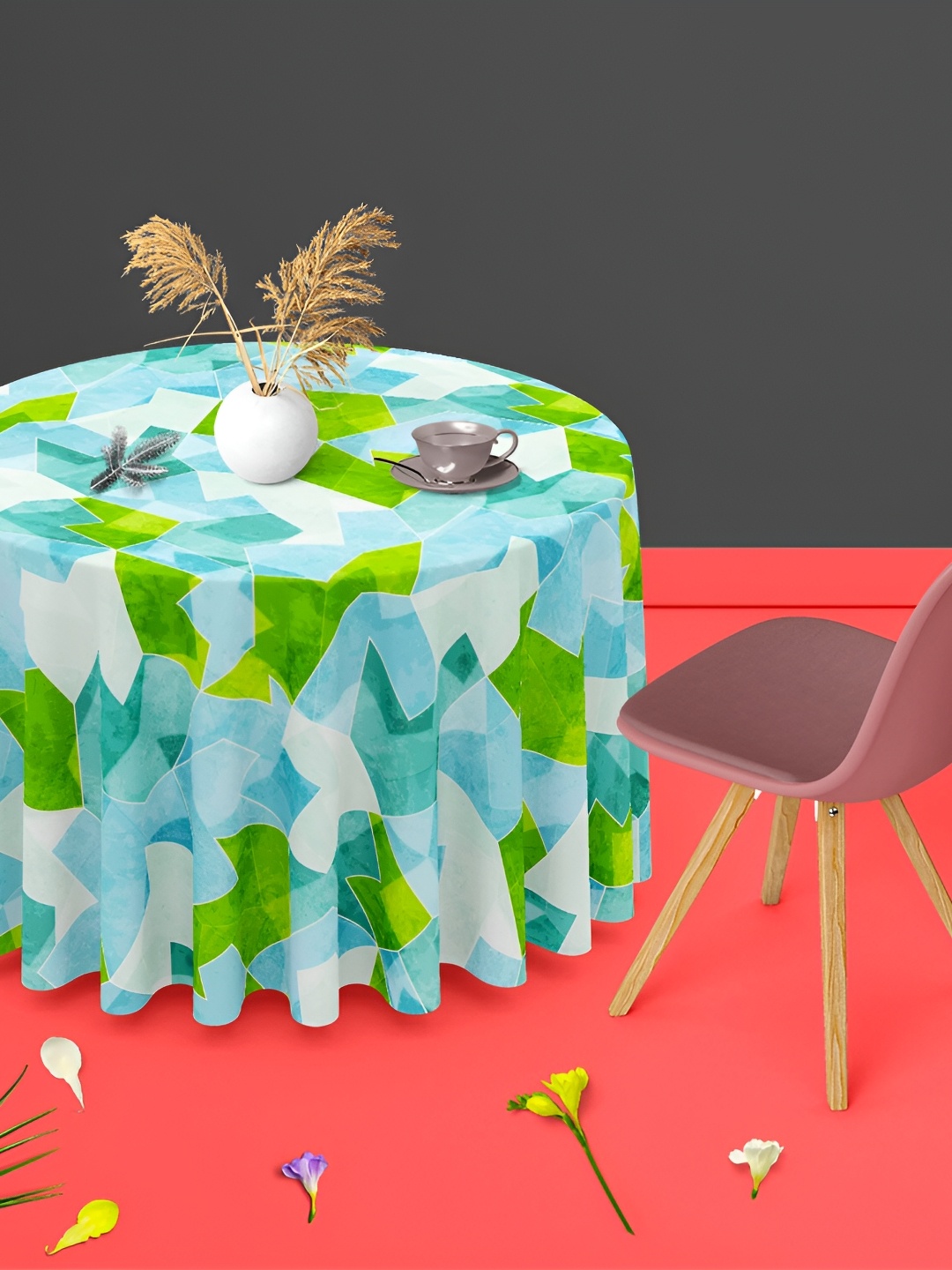 

ArtzFolio Multicoloured Anti-Slip Round 4-Seater Table Cover, Multi