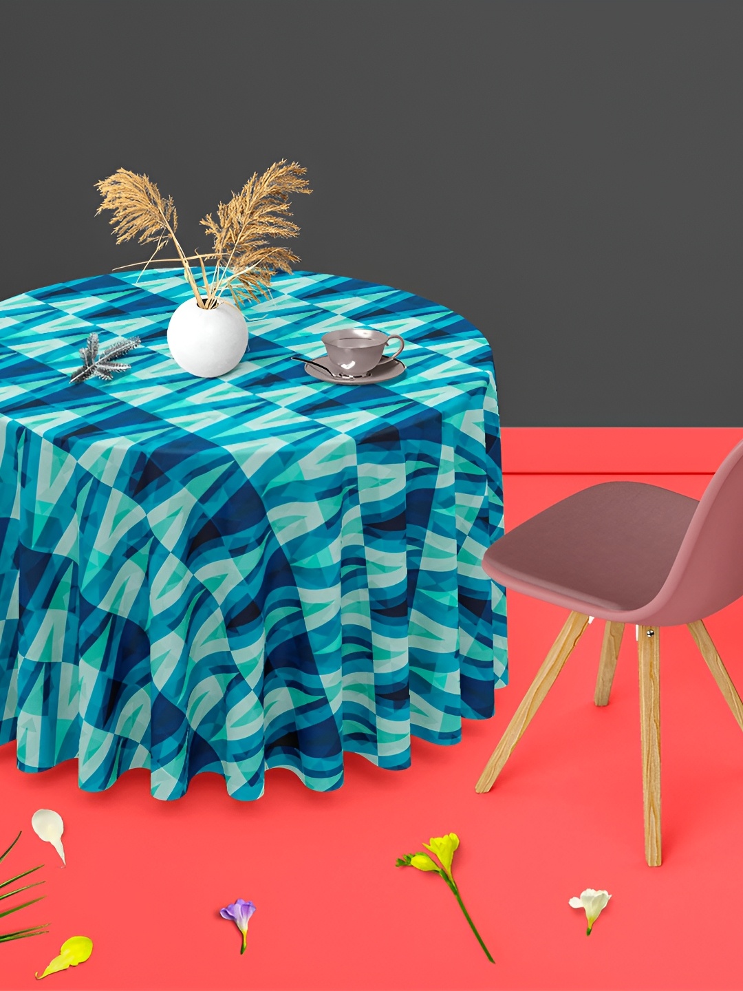 

ArtzFolio Multicoloured Anti-Slip Round 6-Seater Table Cover, Multi