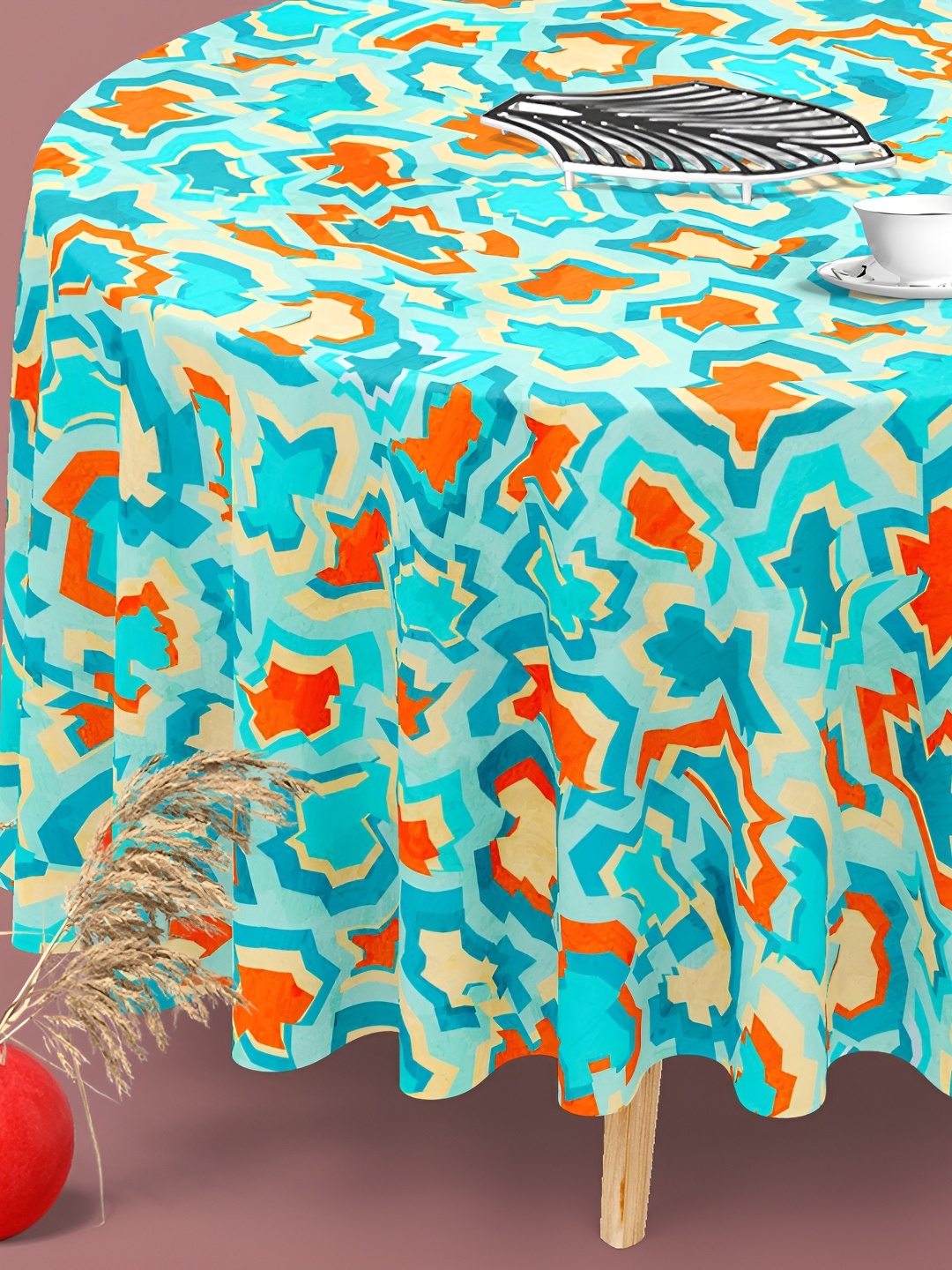 

ArtzFolio Multicoloured Anti-Slip Round 8-Seater Table Cover, Multi