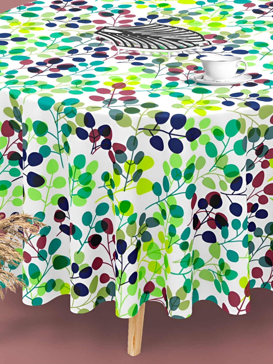 

ArtzFolio Multicoloured Anti-Slip Round 8-Seater Table Cover, Multi