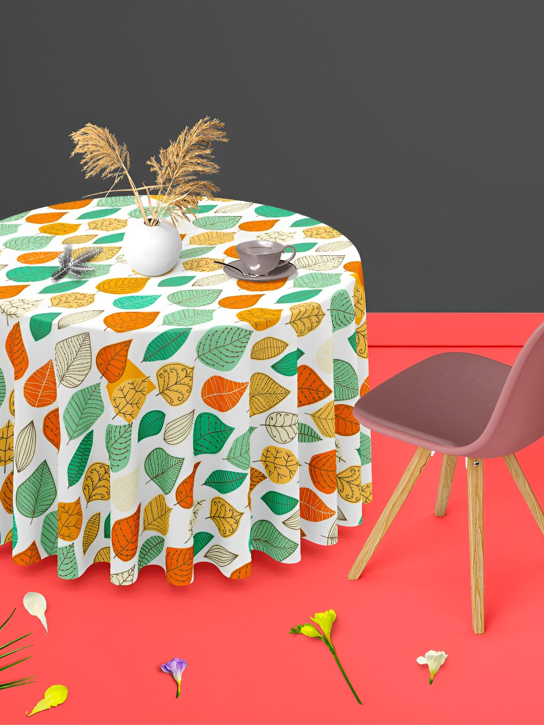 

ArtzFolio Multicoloured Anti-Slip Round 4-Seater Table Cover, Multi