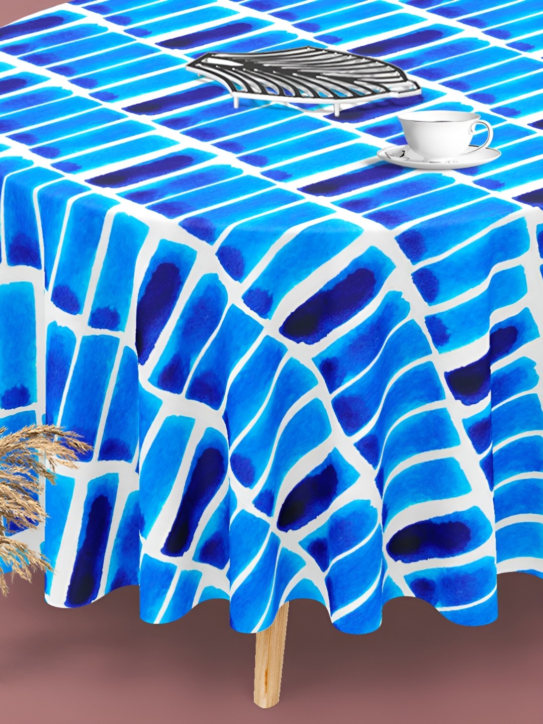 

ArtzFolio Multicoloured Anti-Slip Round 8-Seater Table Cover, Multi