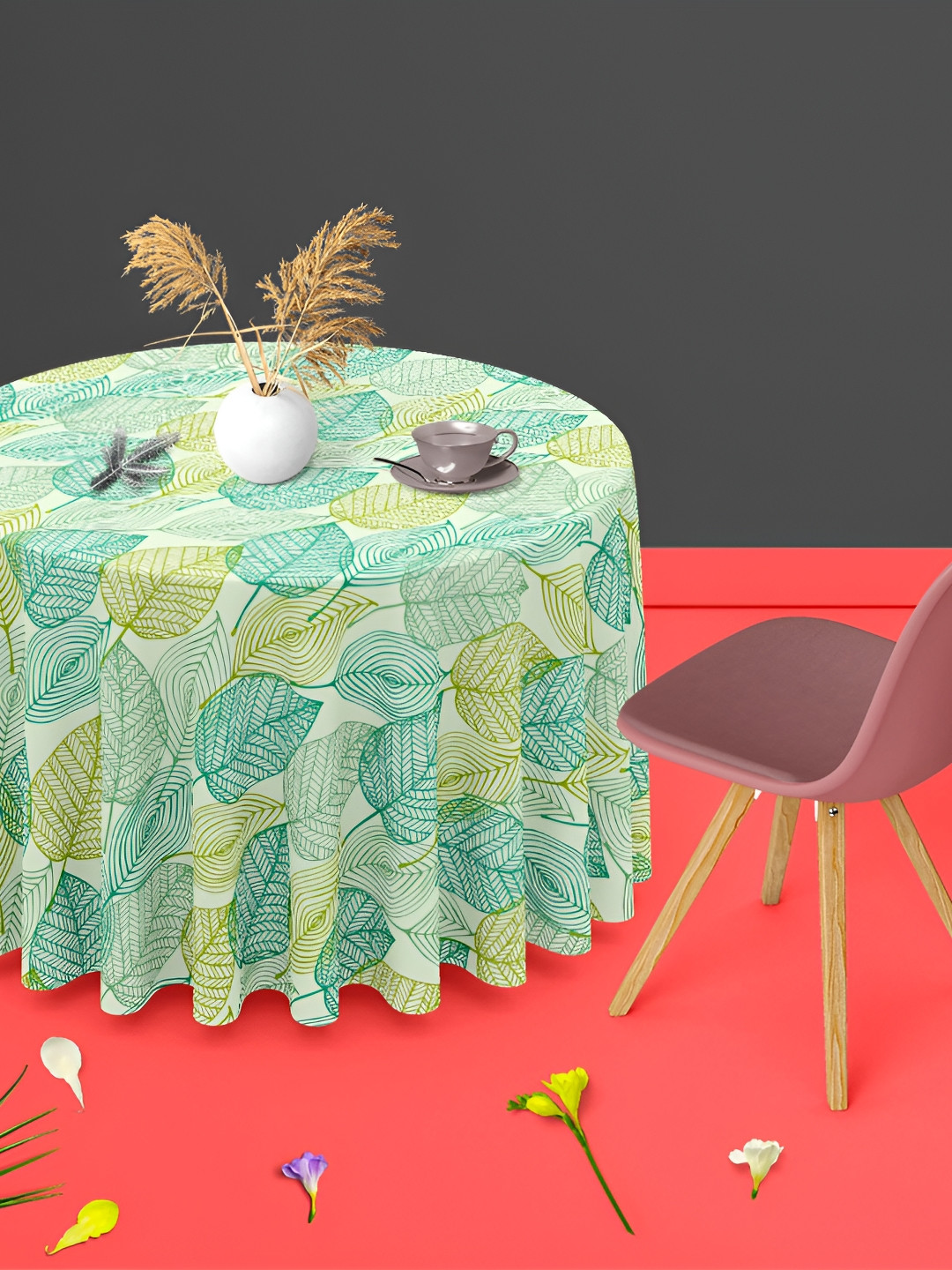 

ArtzFolio Multicoloured Anti-Slip Round 4-Seater Table Cover, Multi