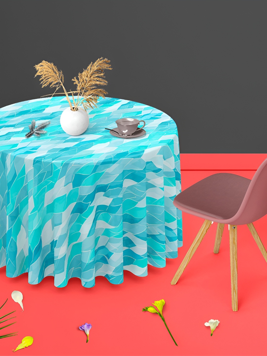 

ArtzFolio Multicoloured Anti-Slip Round 6-Seater Table Cover, Multi