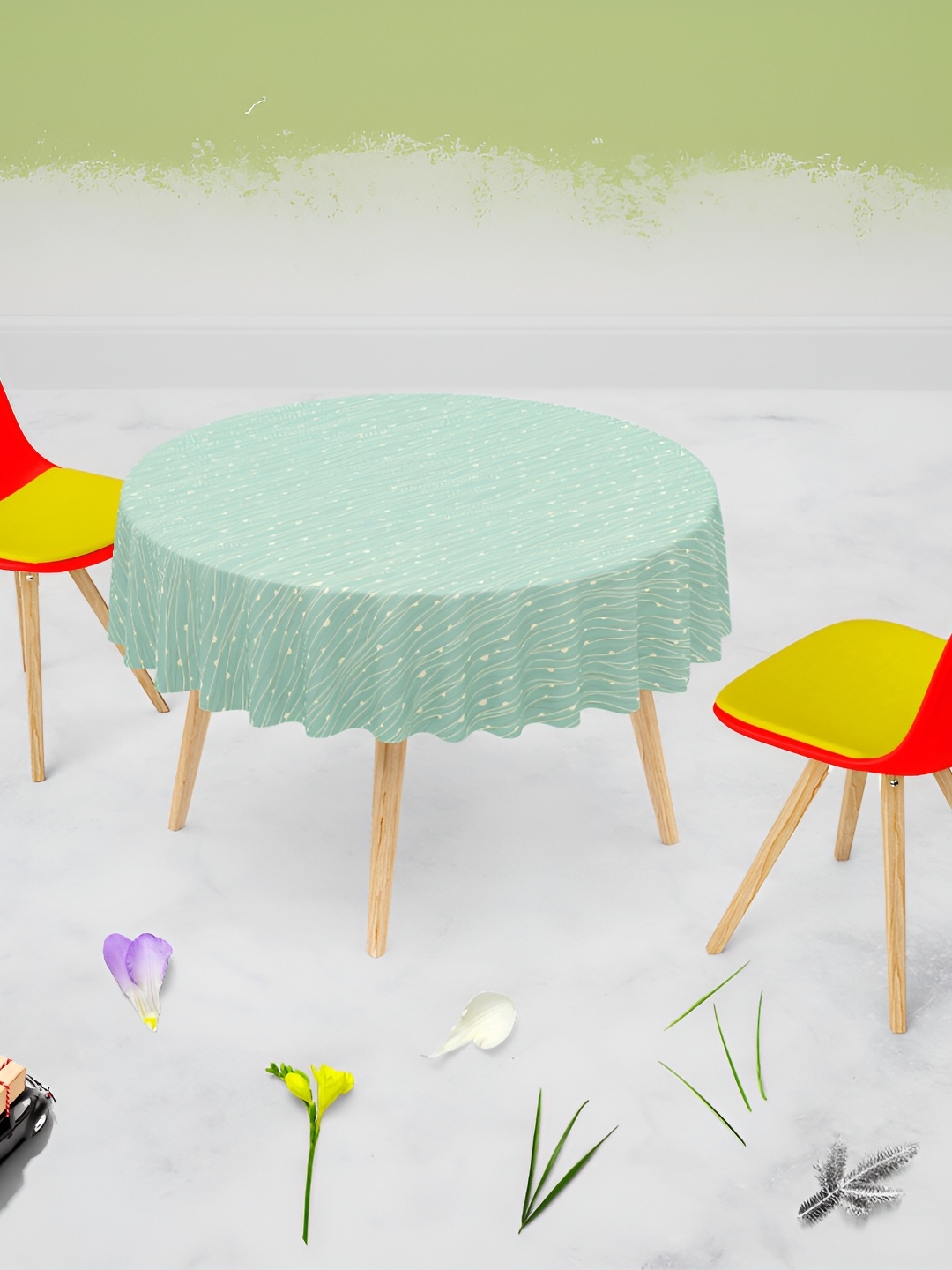 

ArtzFolio Multicoloured Anti-Slip Round 4-Seater Table Cover, Multi