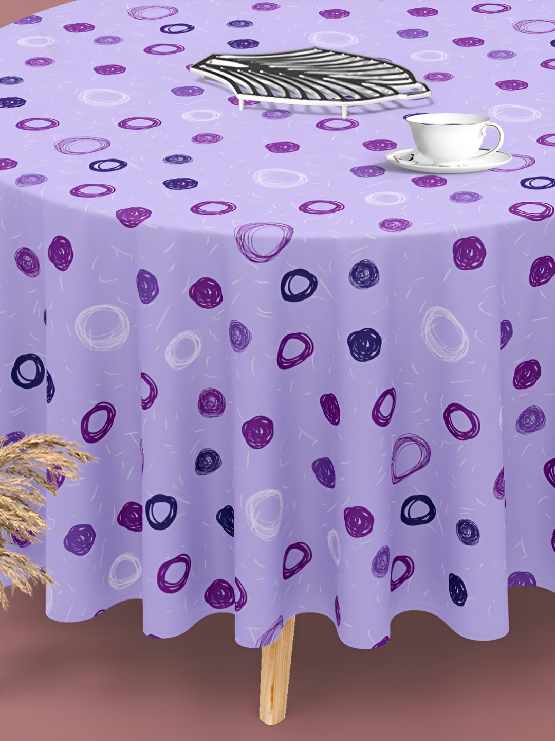 

ArtzFolio Multicoloured Anti-Slip Round 4-Seater Table Cover, Multi