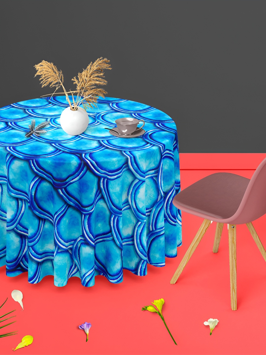 

ArtzFolio Multicoloured Anti-Slip Round 8-Seater Table Cover, Multi