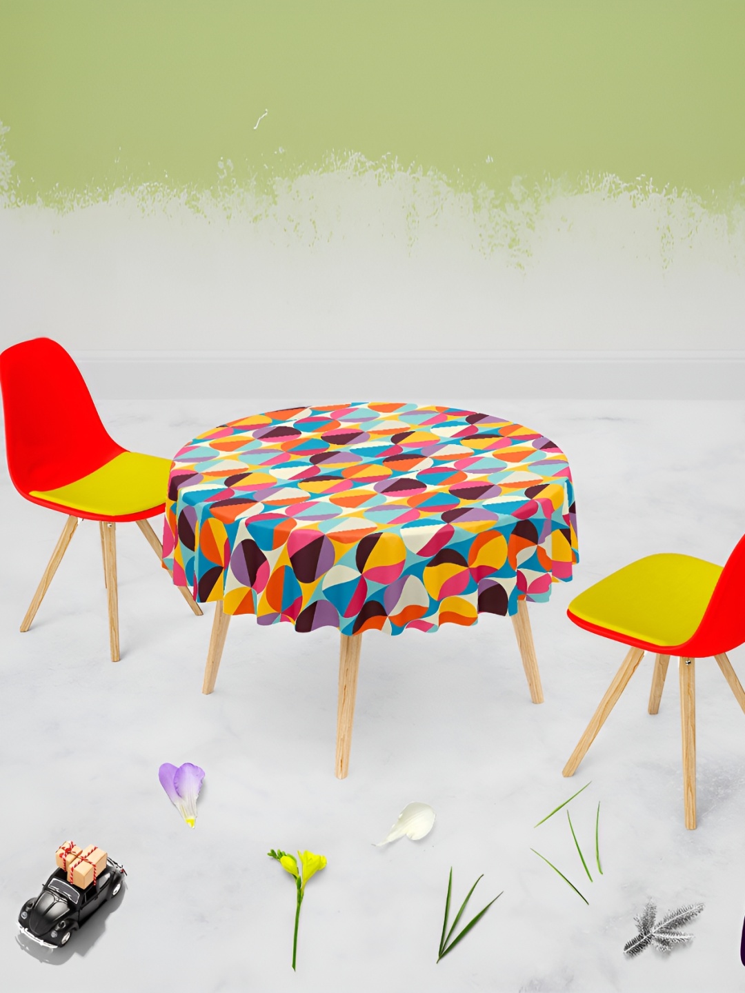

ArtzFolio Multicoloured Anti-Slip Round 8-Seater Table Cover, Multi