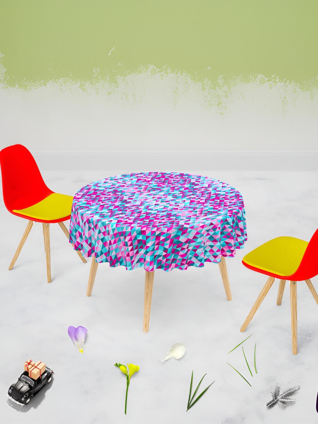 

ArtzFolio Multicoloured Anti-Slip Round 8-Seater Table Cover, Multi