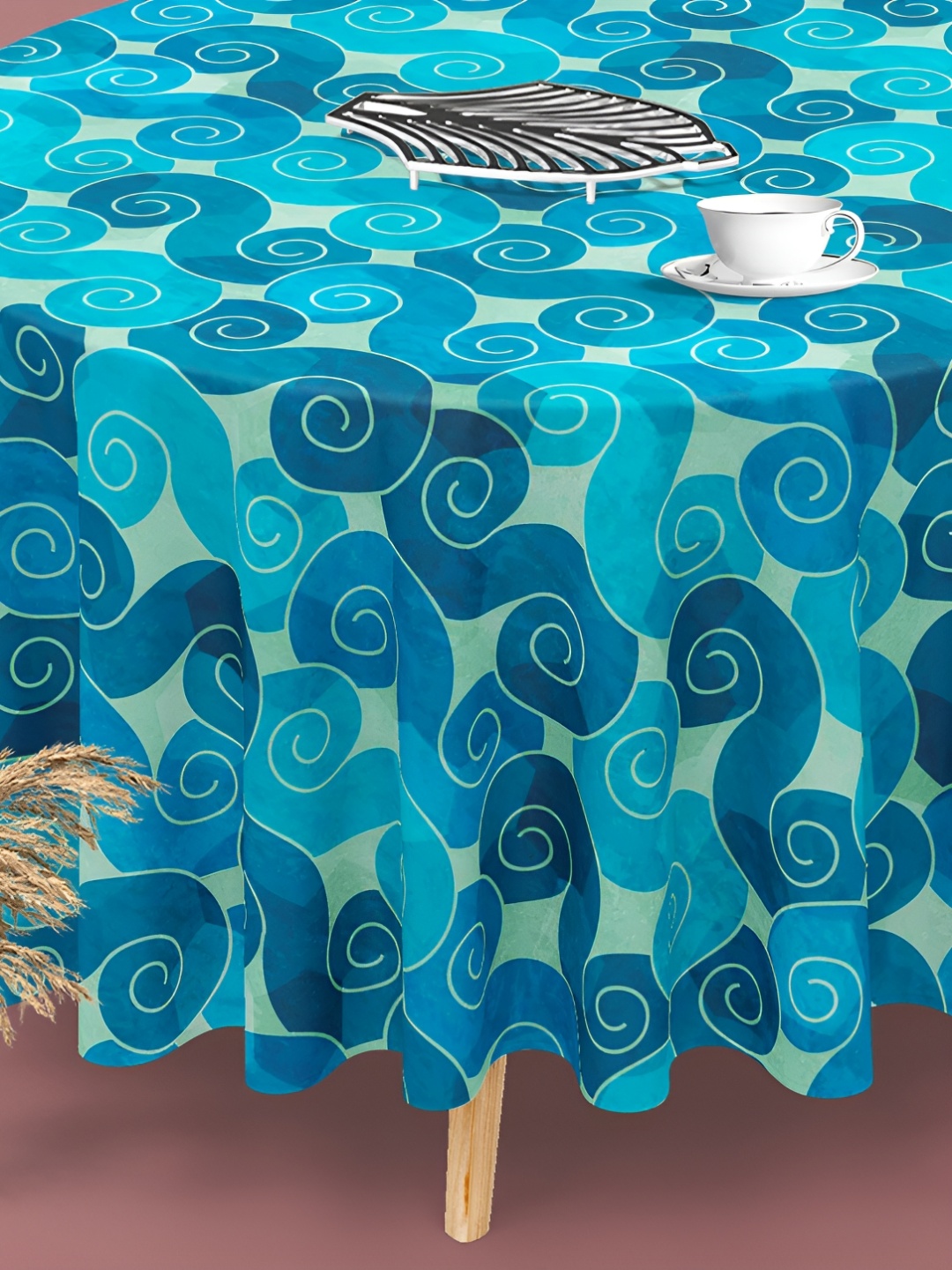 

ArtzFolio Multicoloured Anti-Slip Round 4-Seater Table Cover, Multi